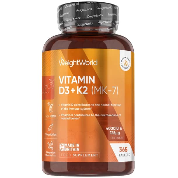 Vitamine D3 + K2 Vegan WeightWorld 365 Comprimés de weightworld