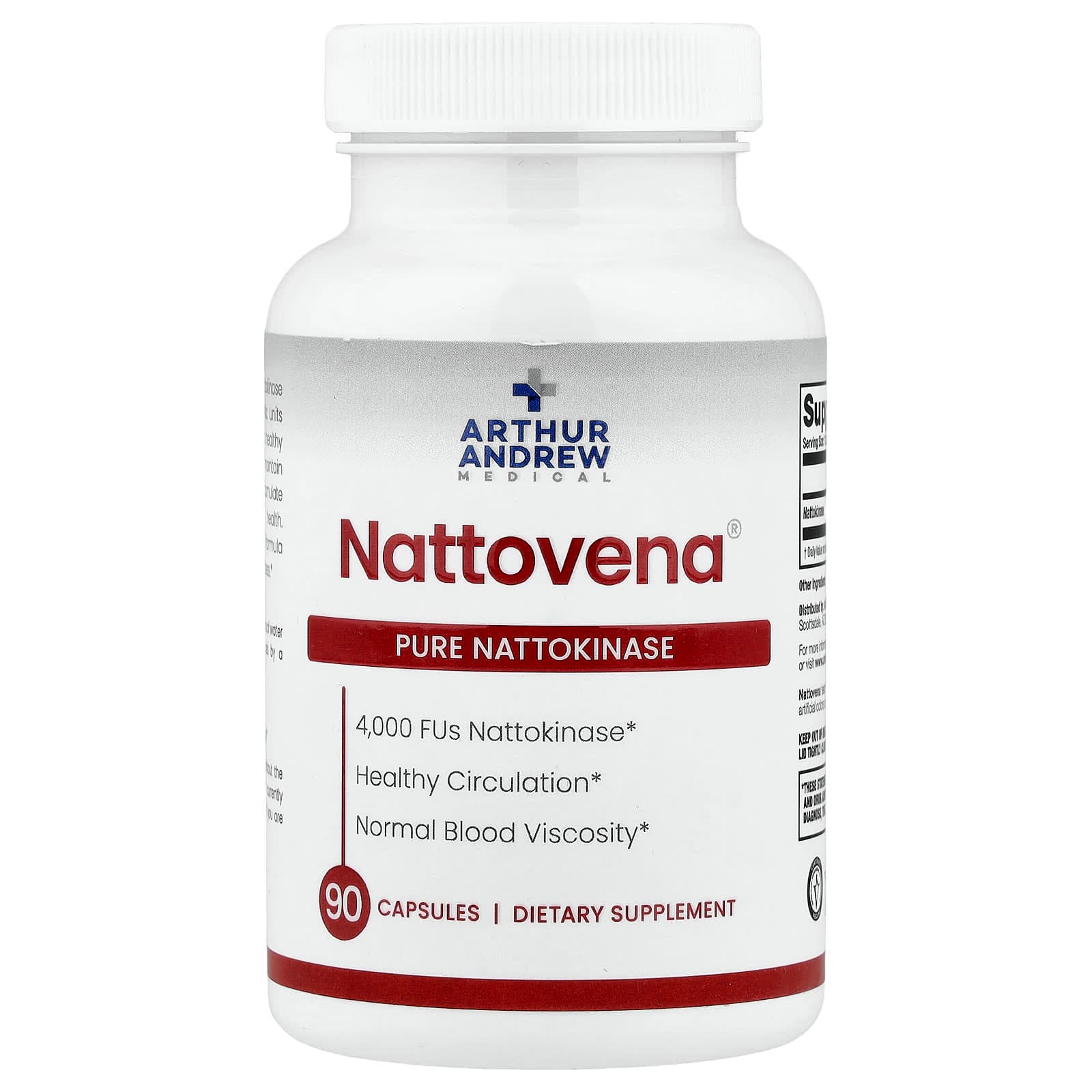 Arthur Andrew Medical Nattovena, Pure Nattokinase – 90 gélules de Arthur Andrew Medical
