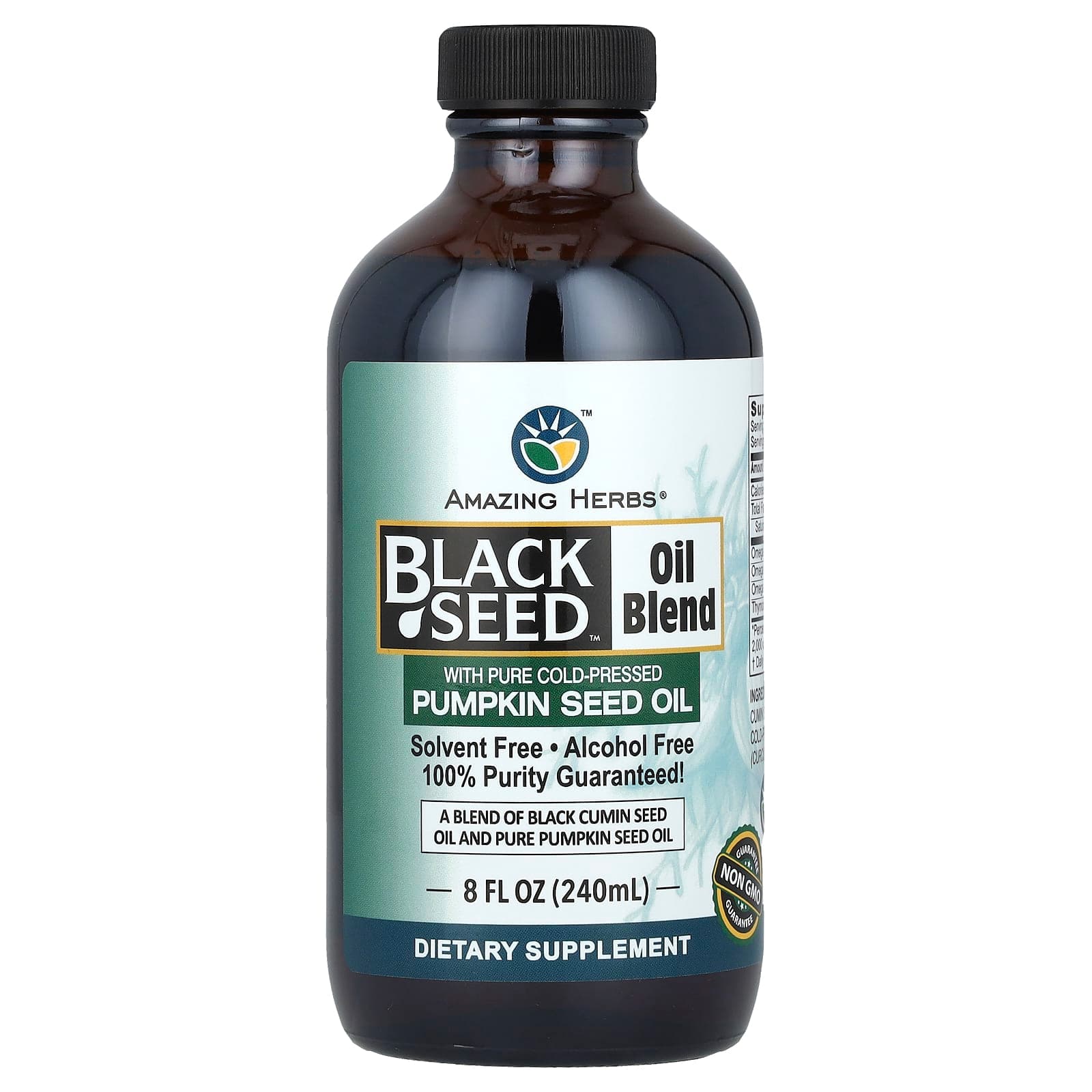 Amazing Herbs Black Seed Oil Blend with Pumpkin Seed Oil – 240 ml de Amazing Herbs