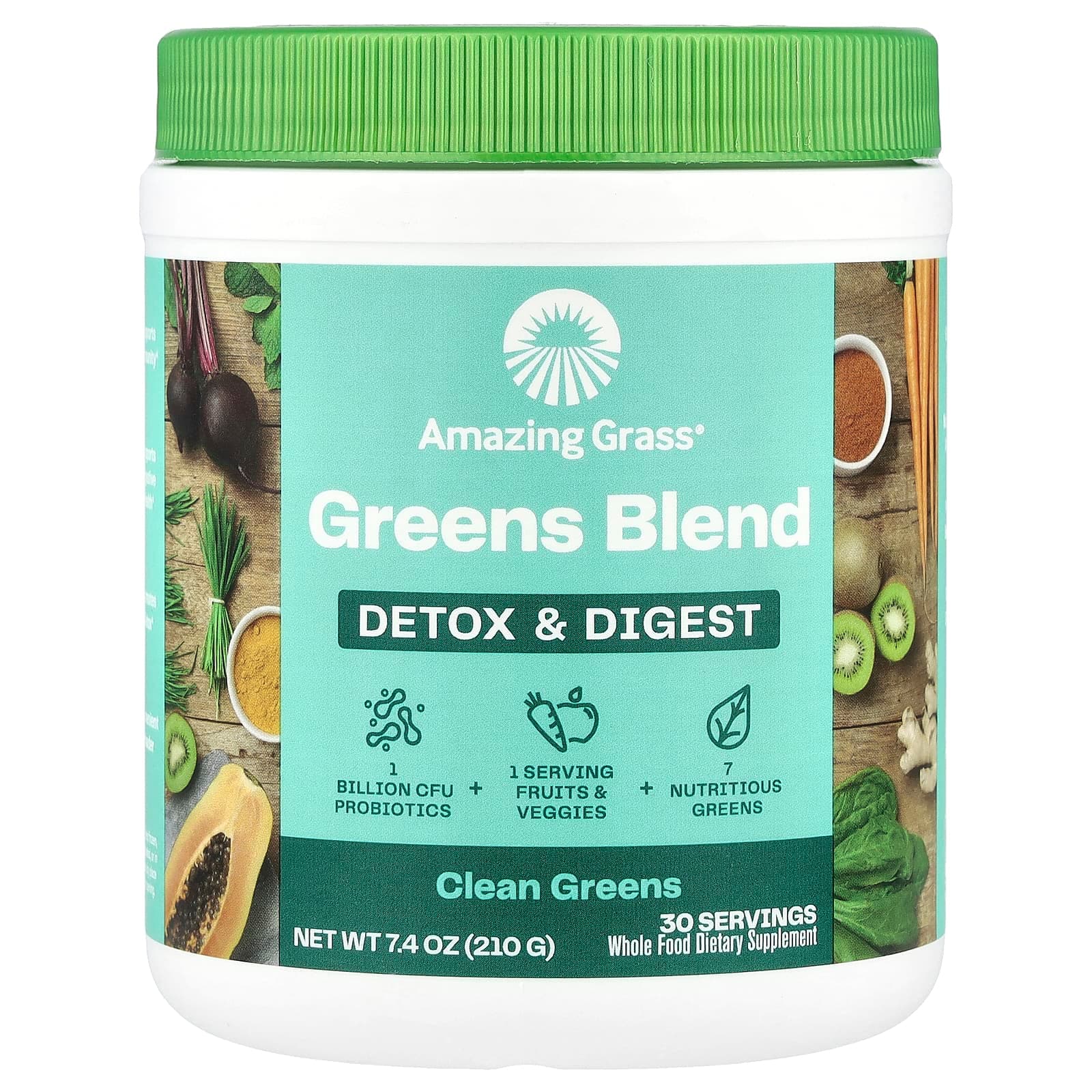 Amazing Grass Greens Blend, Detox & Digest, Clean Greens – 210 g de Amazing Grass