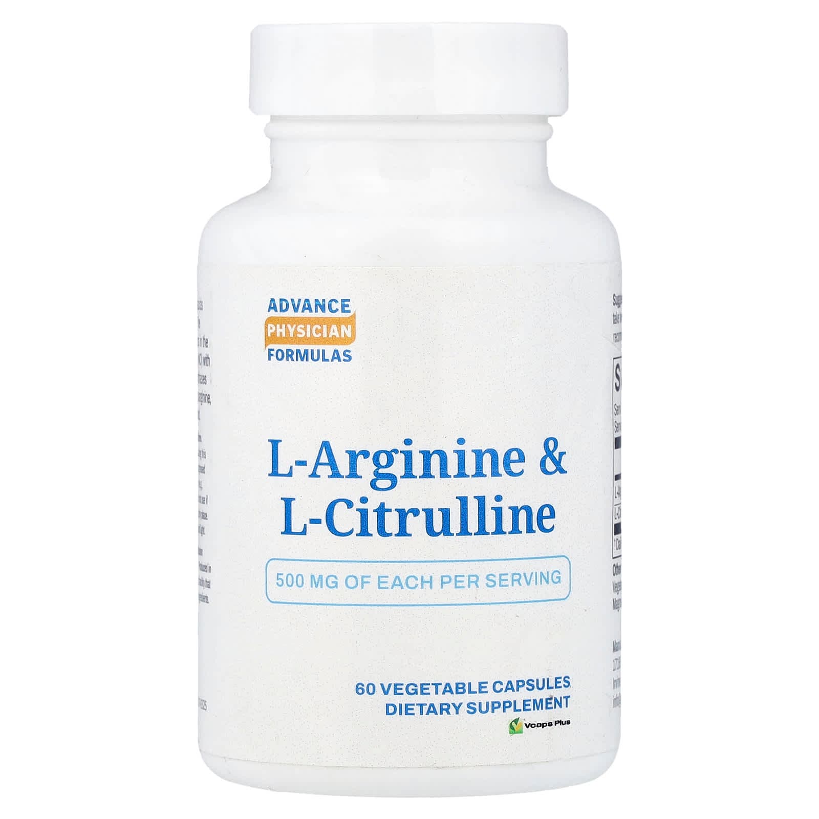 Advance Physician Formulas L-Arginine & L-Citrulline, 60 Vegetable Capsules de Advance Physician Formulas