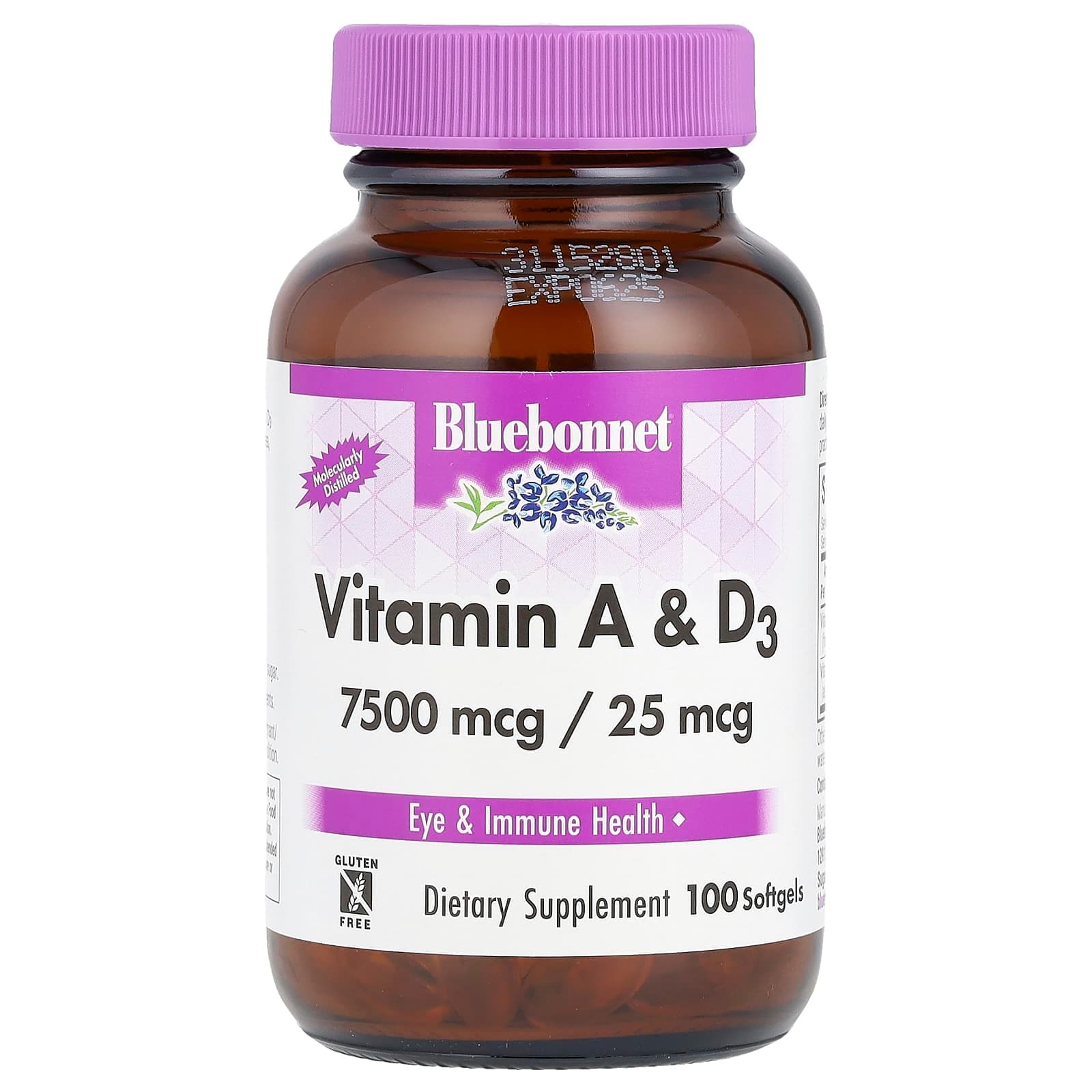 Bluebonnet Nutrition Vitamin A & D3 – 100 capsules molles de Bluebonnet Nutrition