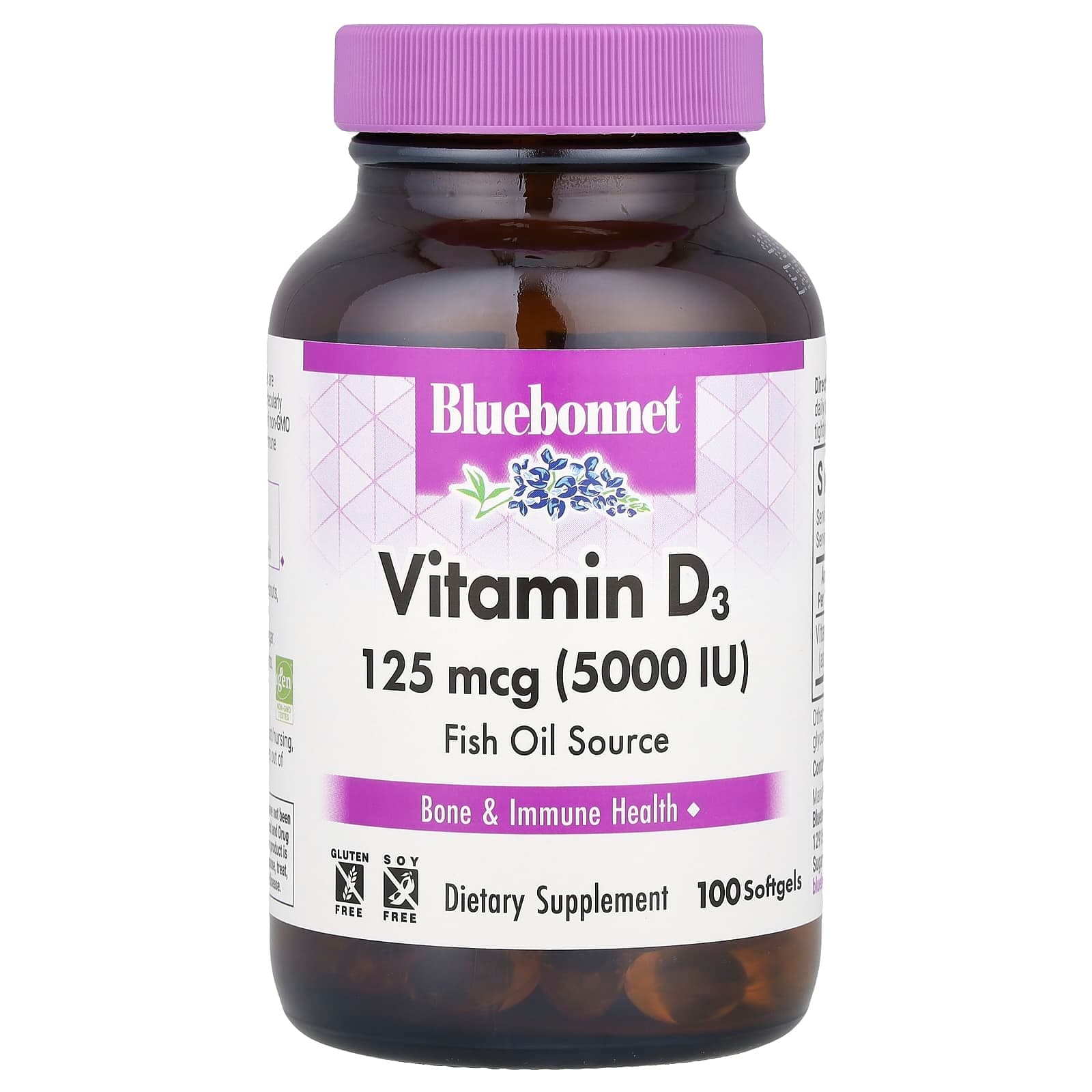 Bluebonnet Nutrition Vitamin D3 – 100 capsules molles de Bluebonnet Nutrition