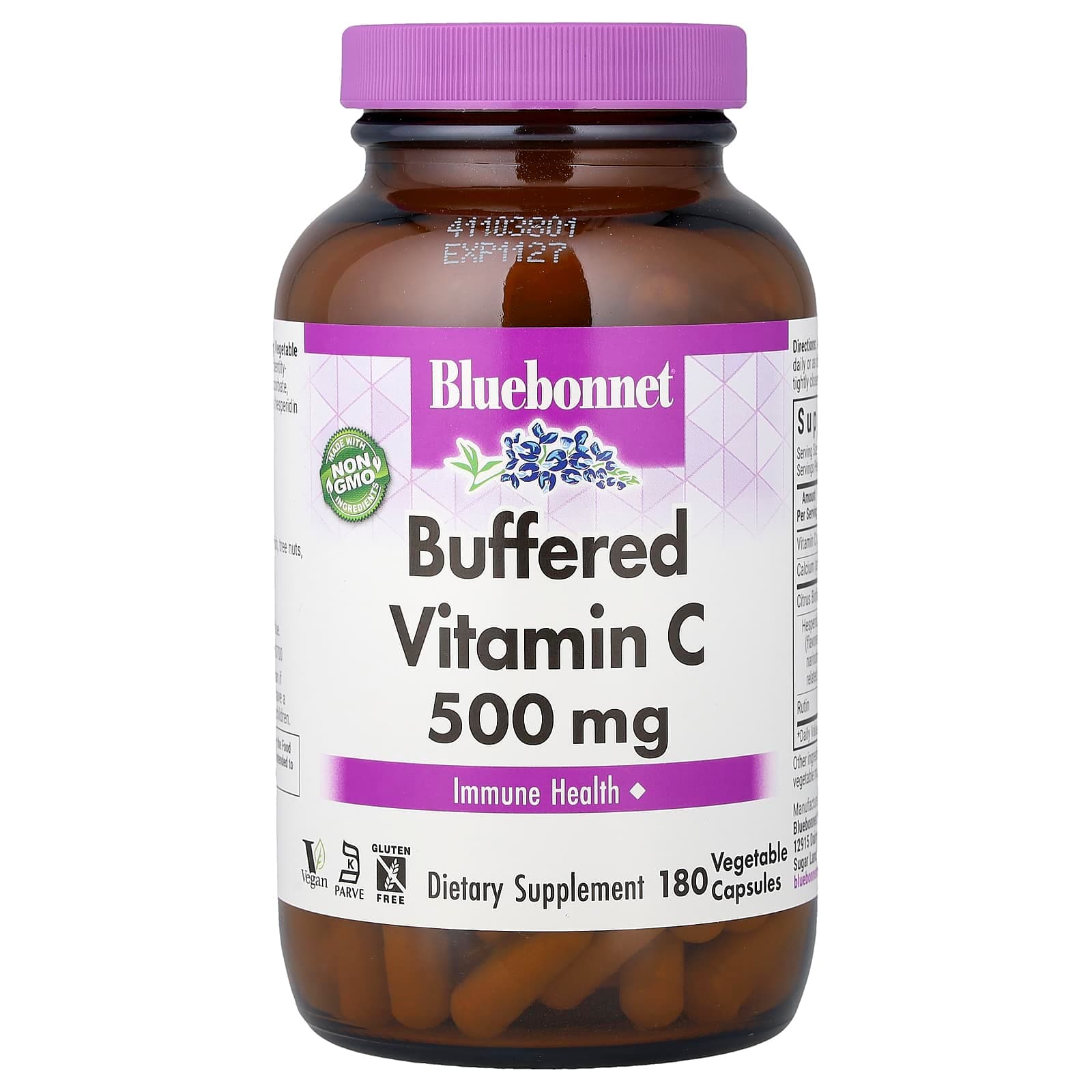 Bluebonnet Nutrition Buffered Vitamin C, 180 Vegetable Capsules de Bluebonnet Nutrition