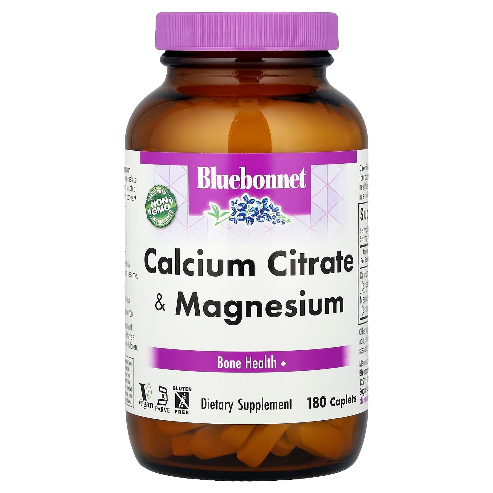 Bluebonnet Nutrition Calcium Citrate & Magnesium, 180 Caplets de Bluebonnet Nutrition