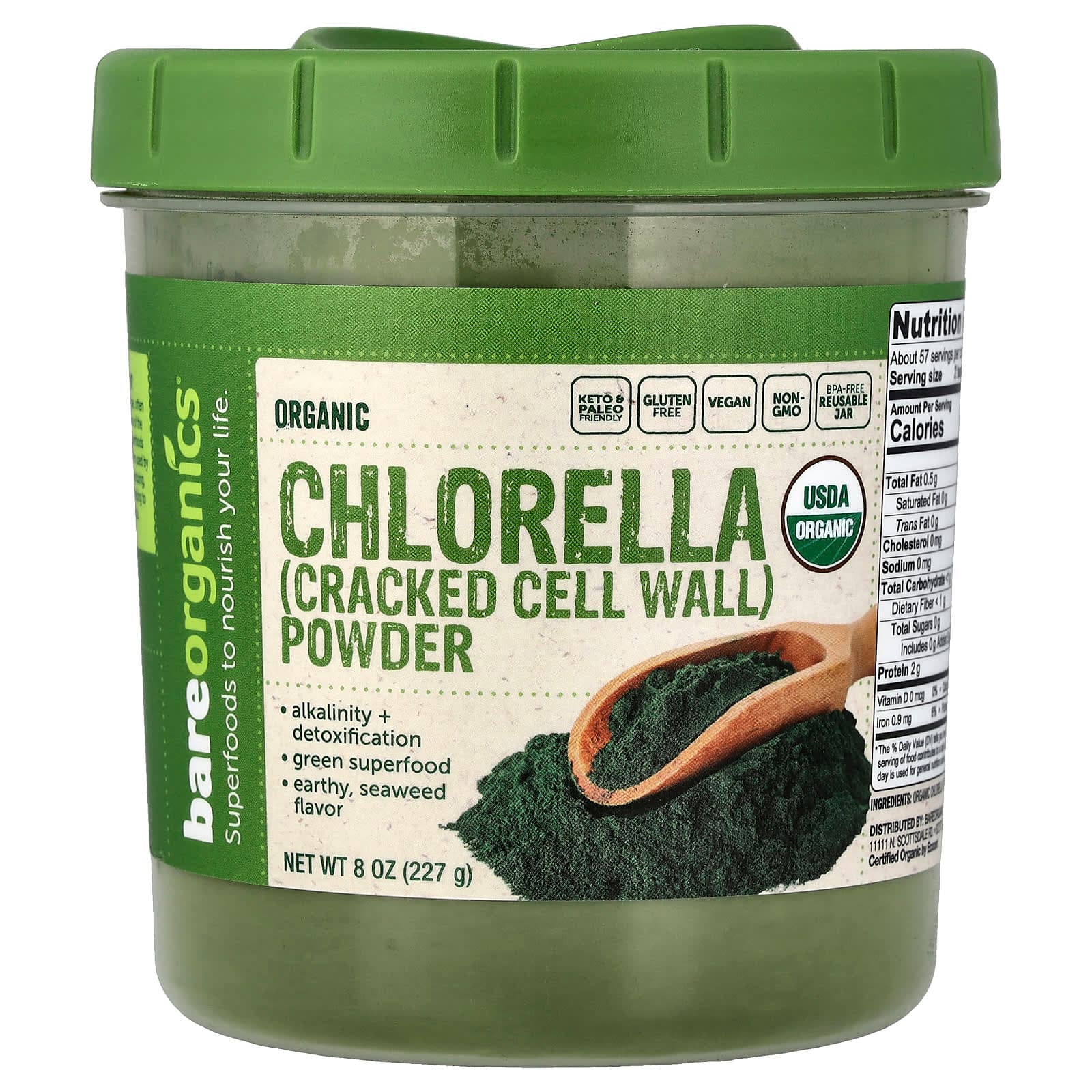 BareOrganics Organic Chlorella Powder – 227 g de BareOrganics