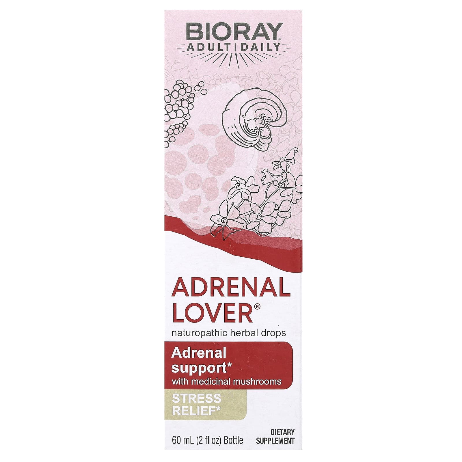 Bioray Adrenal Lover, Adrenal Support with Medical Mushrooms – 60 ml de Bioray