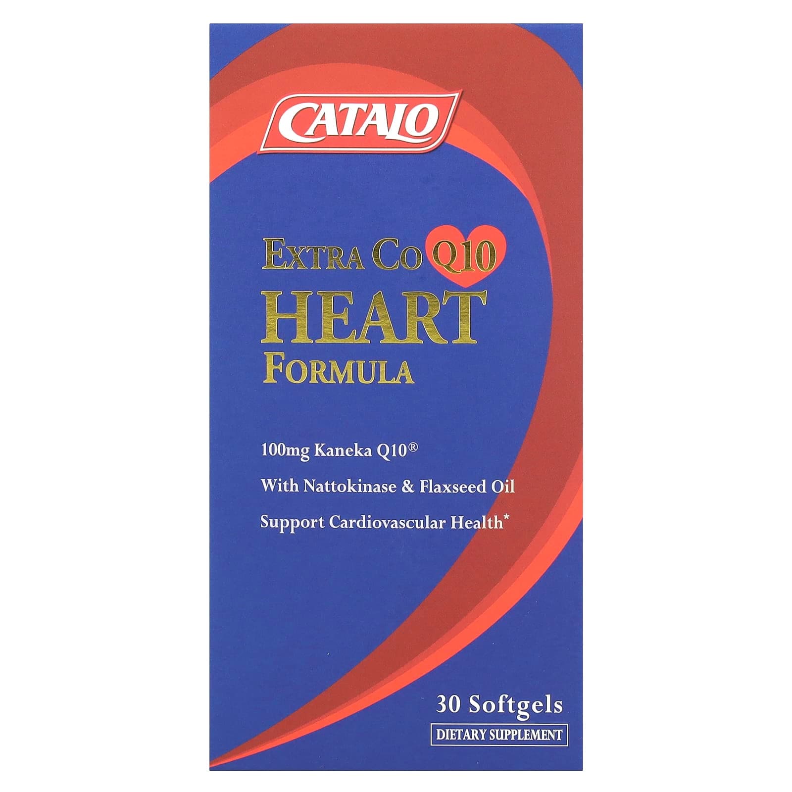 CATALO Extra CoQ10, Heart Formula with Nattokinase & Flaxseed Oil – 30 capsules molles de CATALO