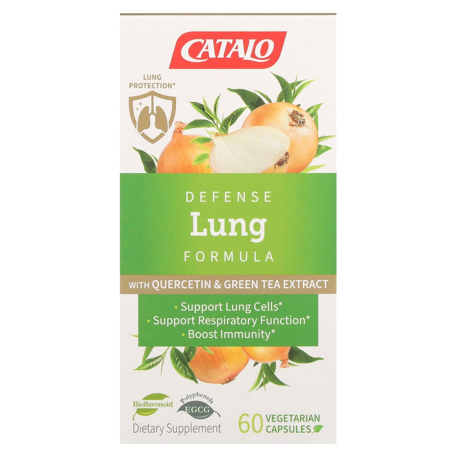 CATALO Defense Lung Formula with Quercetin & Green Tea Extract – 60 gélules végétales de CATALO
