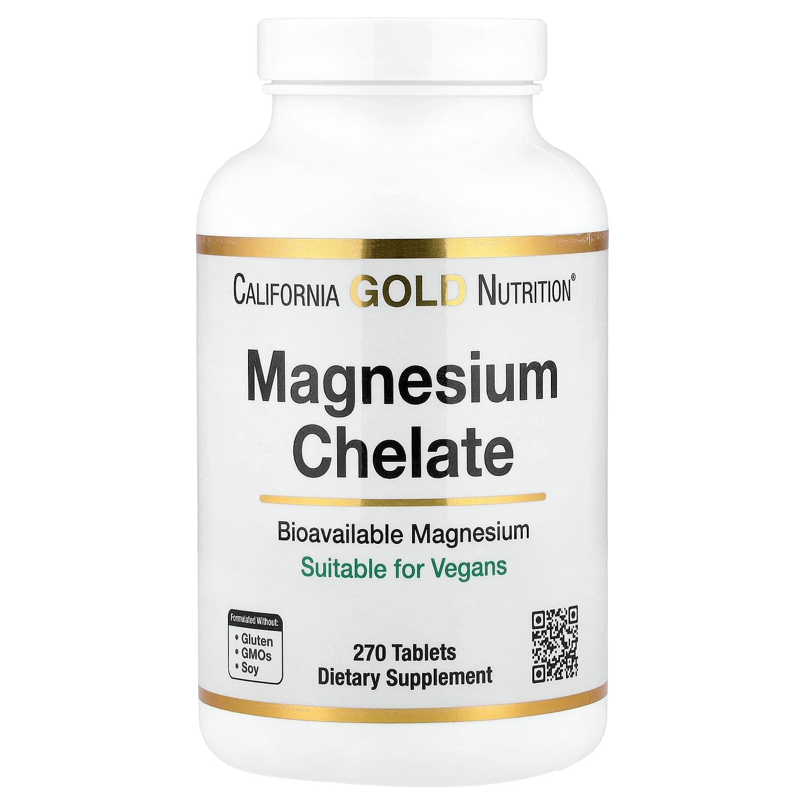 California Gold Nutrition Magnesium Chelate with Calcium – 270 comprimés de California Gold Nutrition