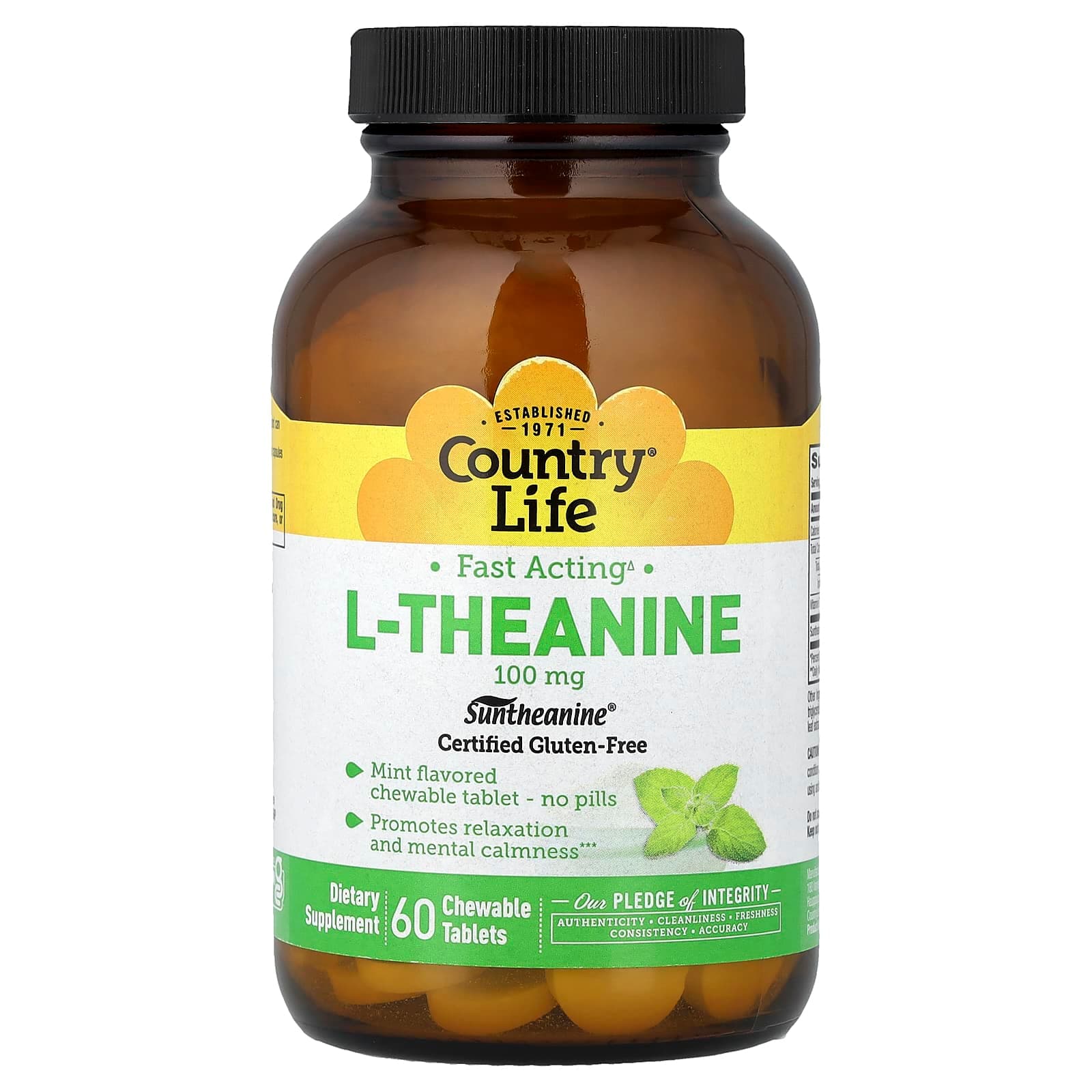 Country Life L-Theanine – Mint – 100 mg de Country Life