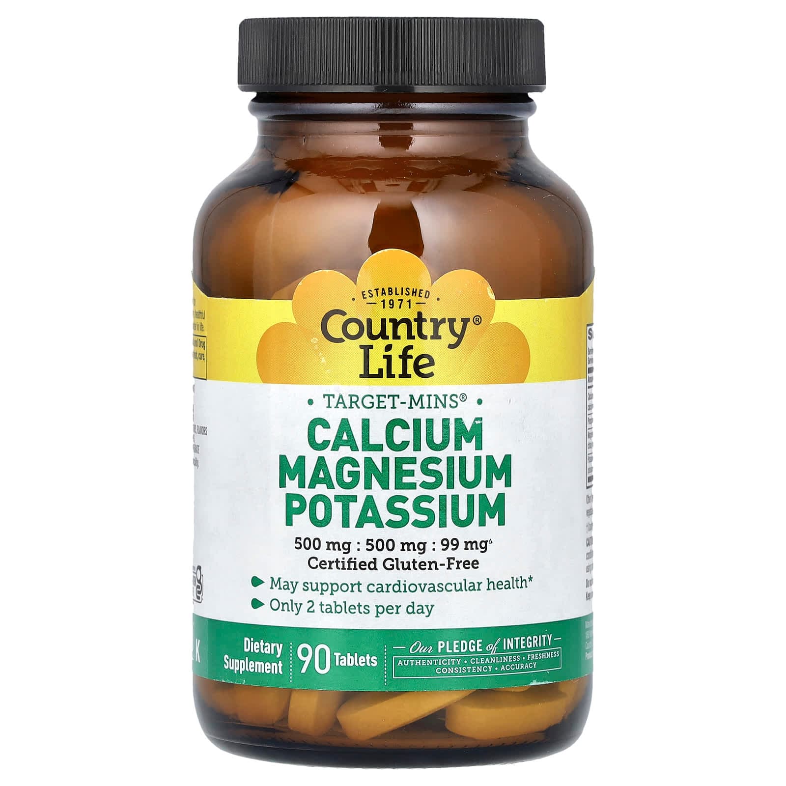 Country Life Target-Mins, Calcium Magnesium Potassium – 90 comprimé de Country Life