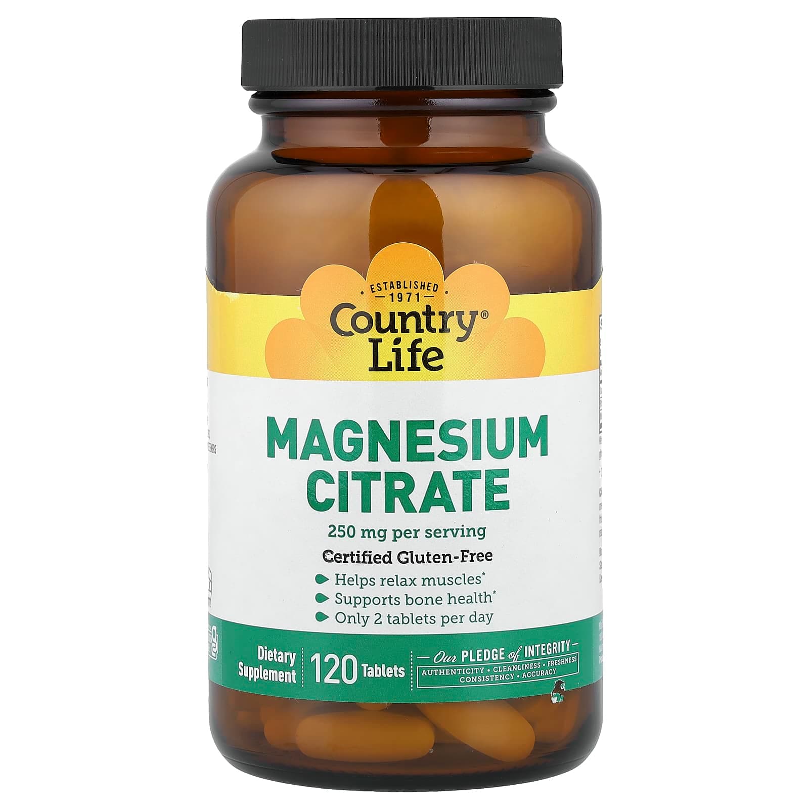 Country Life Magnesium Citrate – 120 comprimés de Country Life