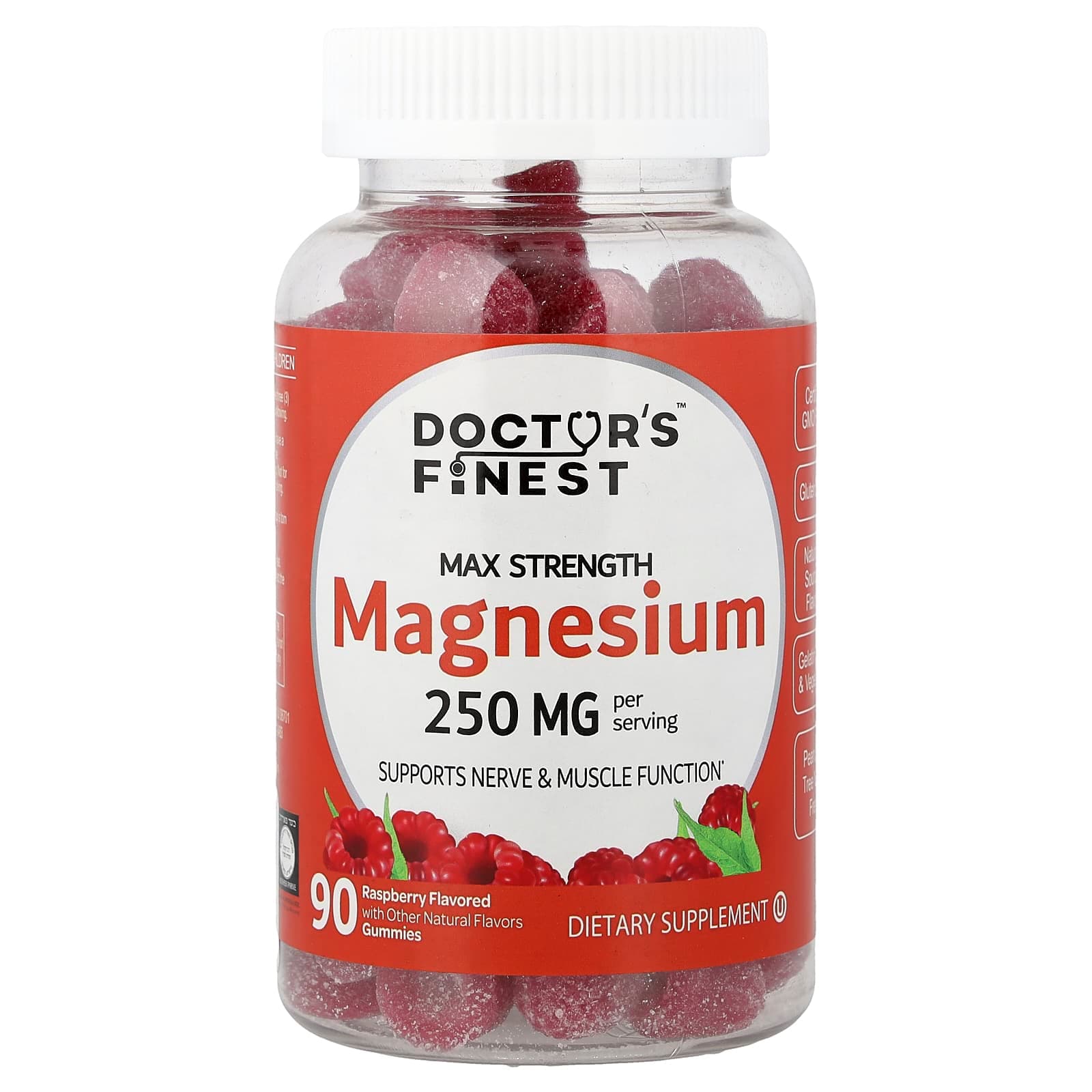 Doctor's Finest Magnesium Gummies – Raspberry – 90 gommes de Doctor's Finest