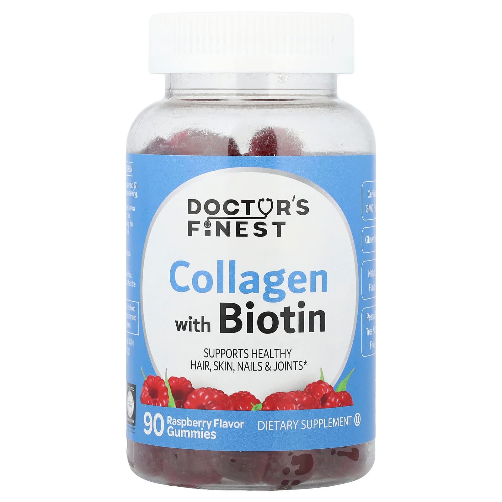 Doctor's Finest Collagen With Biotin Gummies – Raspberry – 90 gommes de Doctor's Finest
