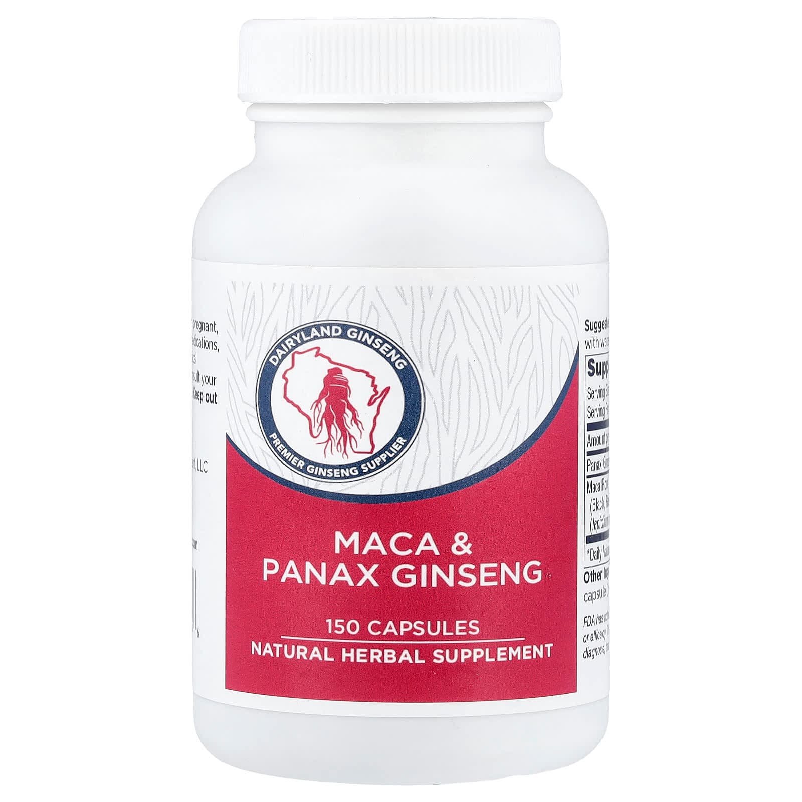 Dairyland Ginseng Maca & Panax Ginseng – 150 gélules de Dairyland Ginseng