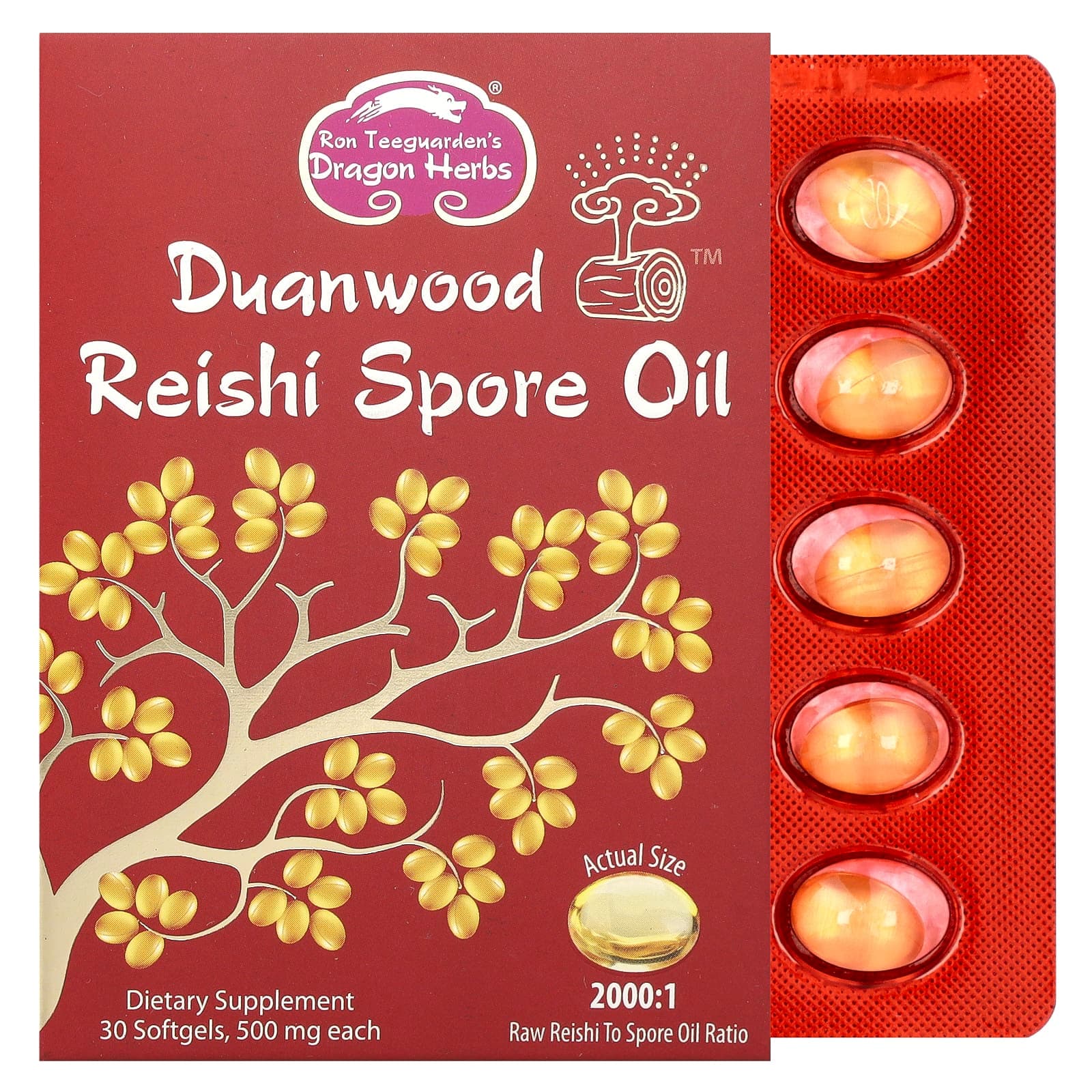 Dragon Herbs Duanwood Reishi Spore Oil – 30 capsules molles de Dragon Herbs