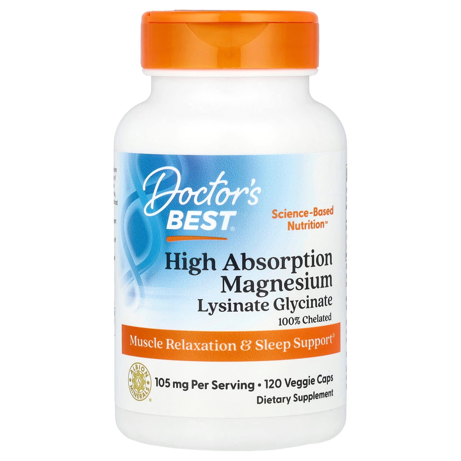 Doctor's Best High Absorption Magnesium – 120 gélules végétales de Doctor's Best