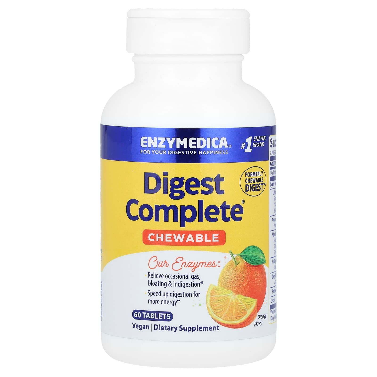 Enzymedica Digest Complete Chewable – Orange – 60 comprimés de Enzymedica
