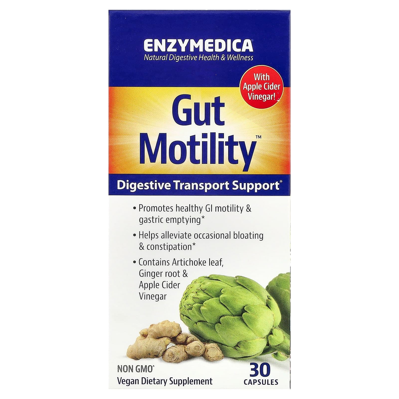 Enzymedica Gut Motility, Digestive Transport Support – 30 gélules de Enzymedica