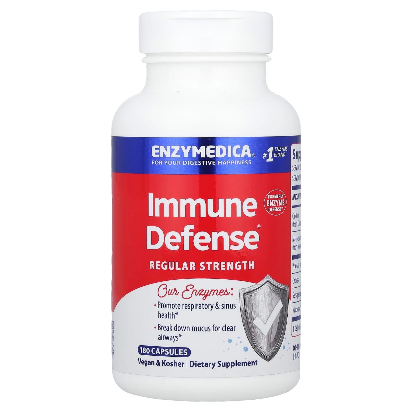 Enzymedica Immune Defense, Regular Strength – 180 gélules de Enzymedica