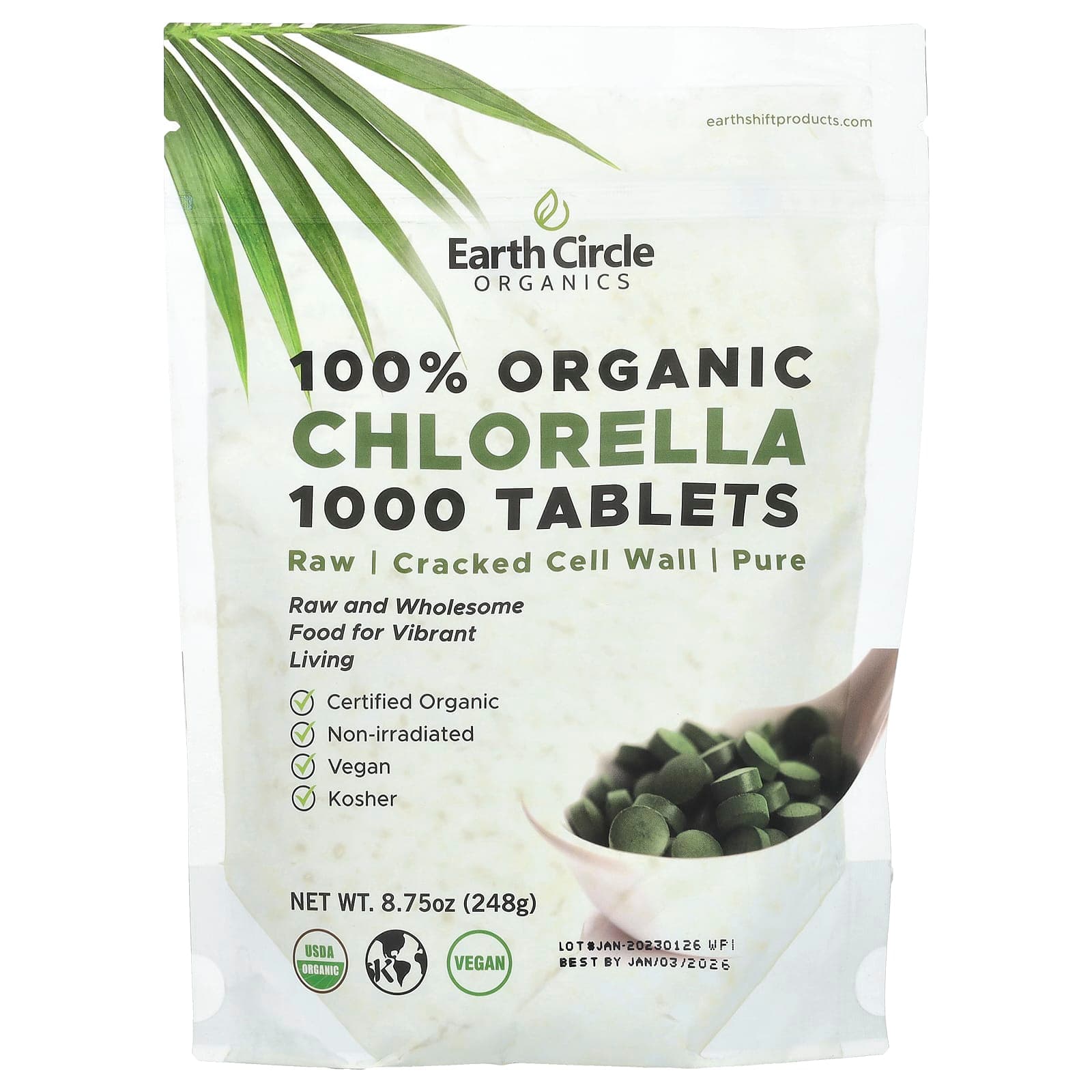 Earth Circle Organics 100% Organic Chlorella – 248 g de Earth Circle Organics
