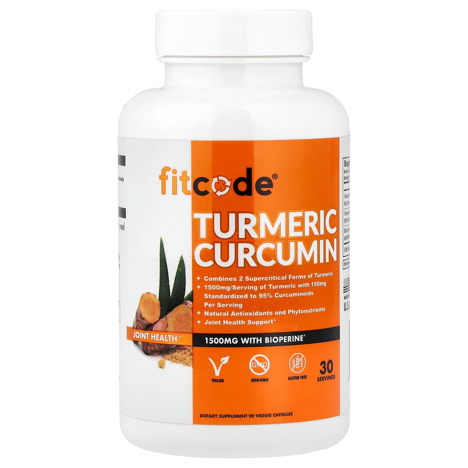 fitcode Turmeric Curcumin – 90 gélules végétales de fitcode