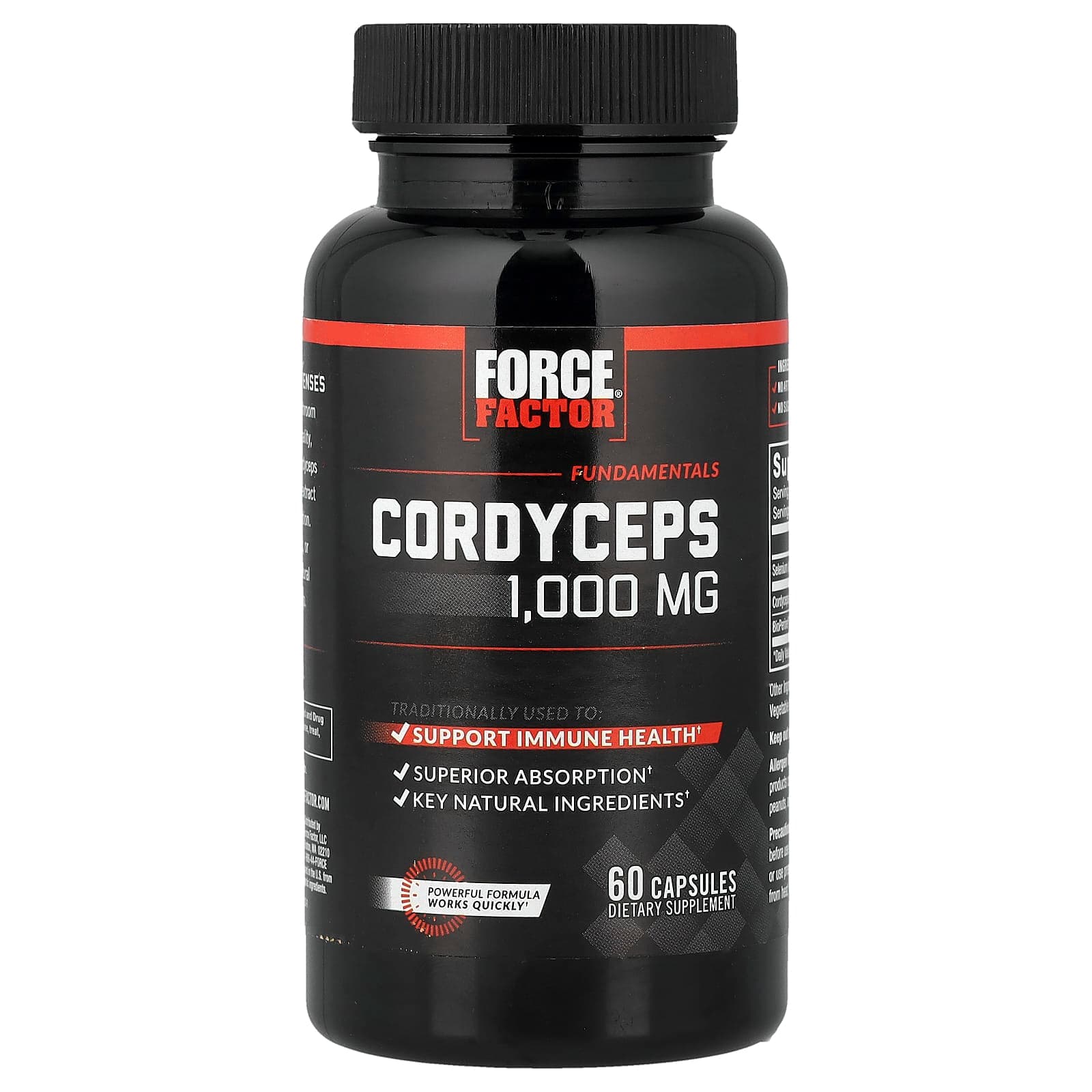 Force Factor Fundamentals, Cordyceps – 60 gélules de Force Factor