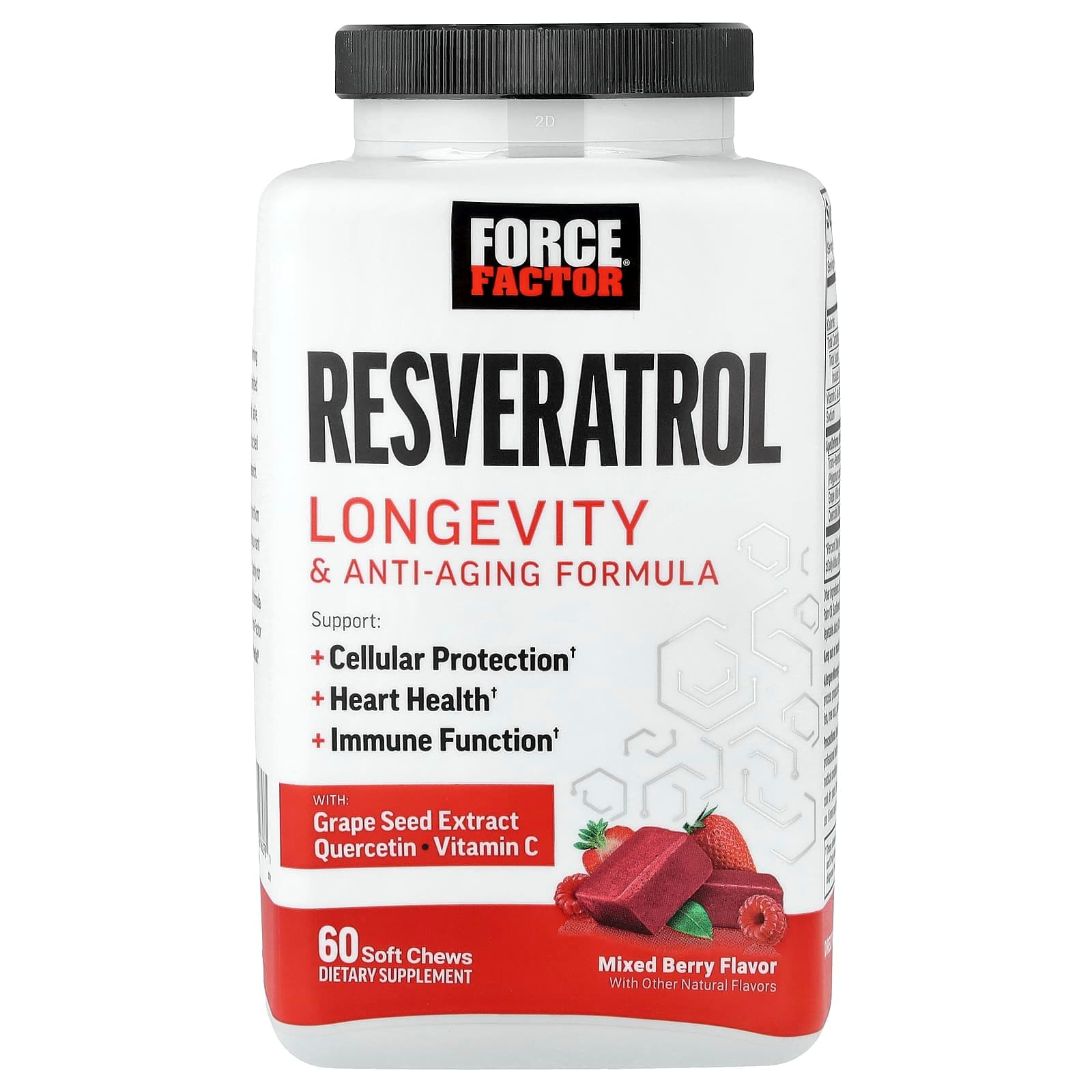 Force Factor Resveratrol, 60 Soft Chews – Mixed Berry de Force Factor