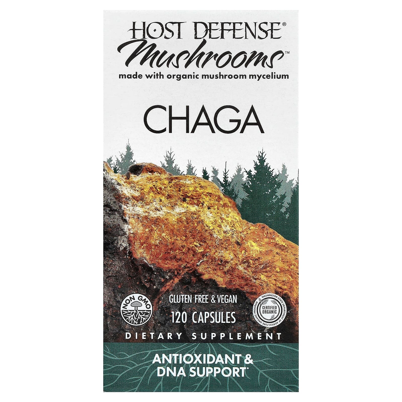 Host Defense Mushrooms, Chaga – 120 gélules de Host Defense