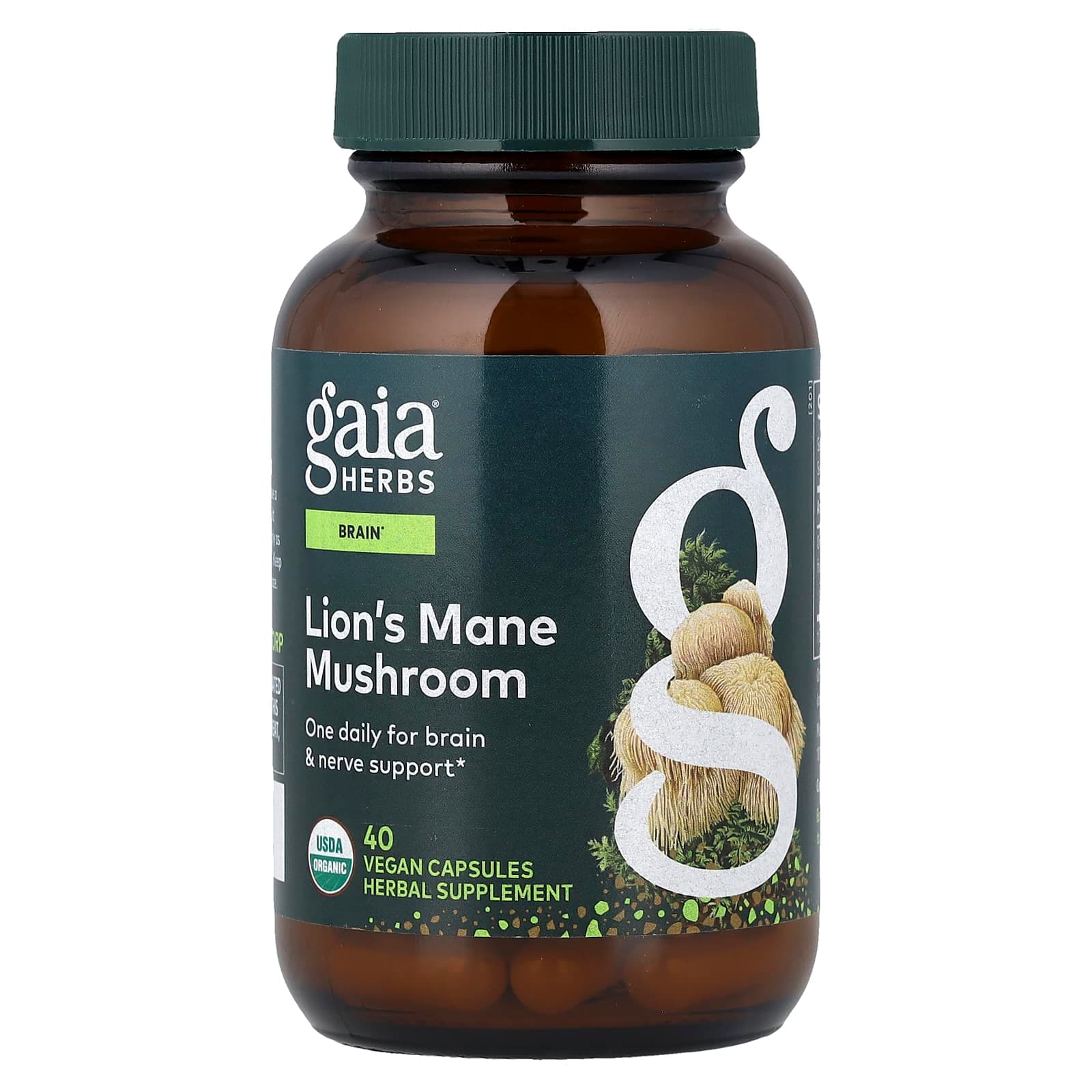 Gaia Herbs Lion's Mane Mushroom – 40 gélules véganes de Gaia Herbs