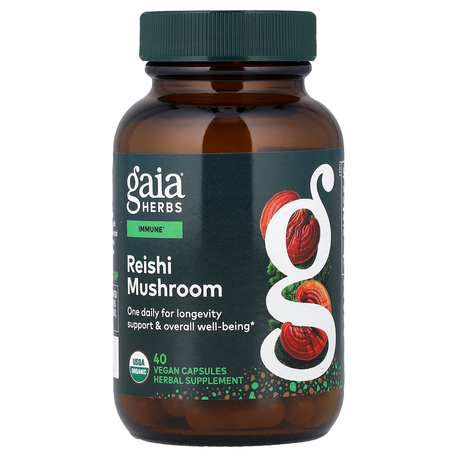 Gaia Herbs Reishi Mushroom – 40 gélules véganes de Gaia Herbs