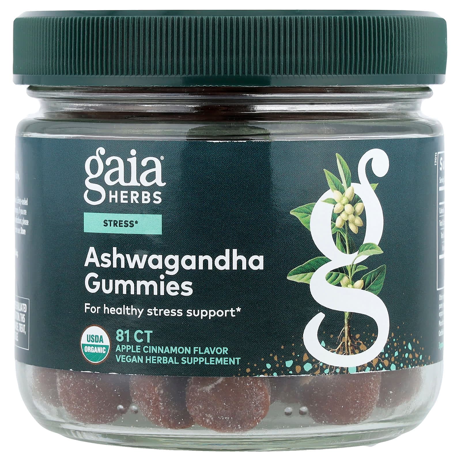 Gaia Herbs Ashwagandha Gummies, 81 Count – Apple Cinnamon de Gaia Herbs
