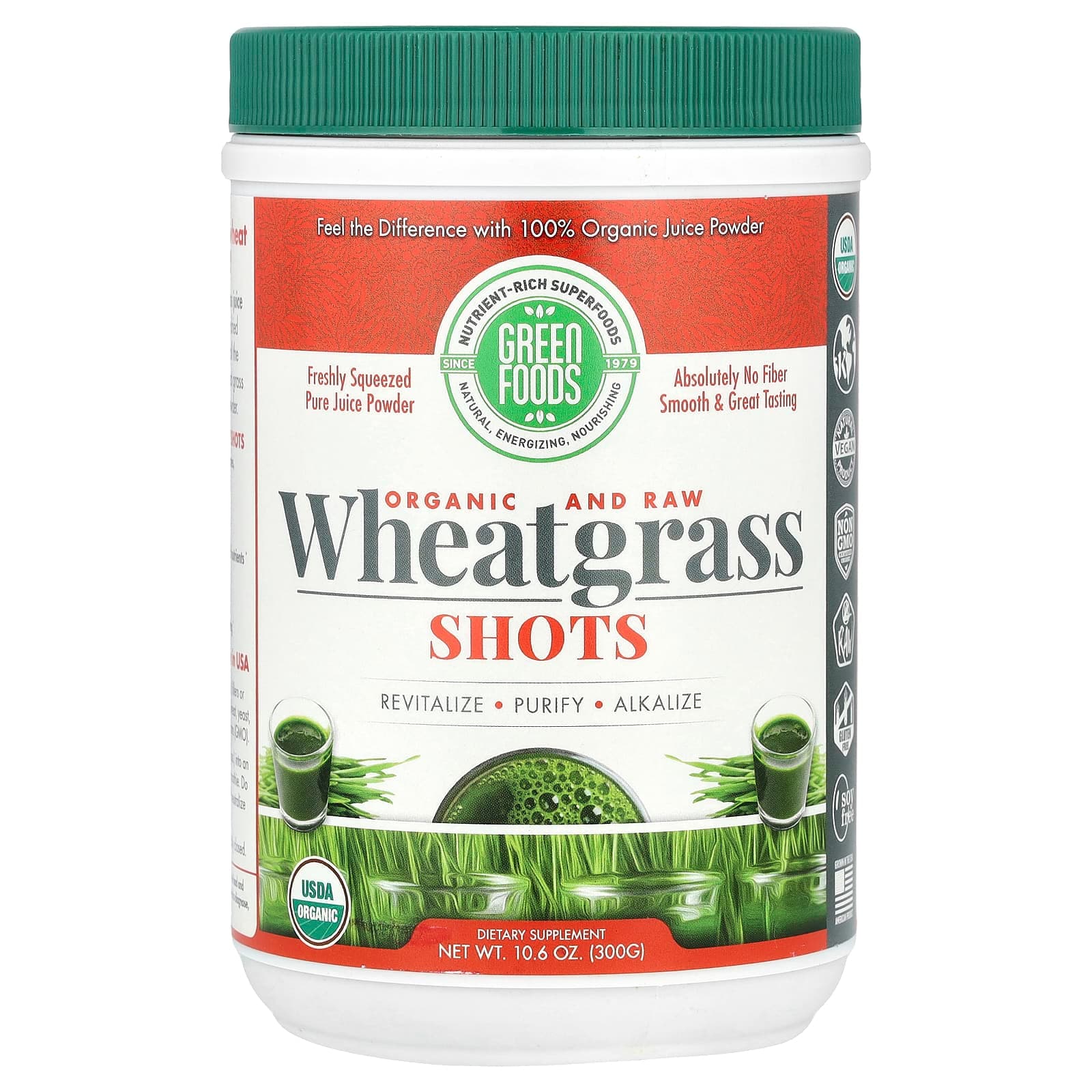 Green Foods Organic and Raw Wheatgrass Shots – 300 g de Green Foods
