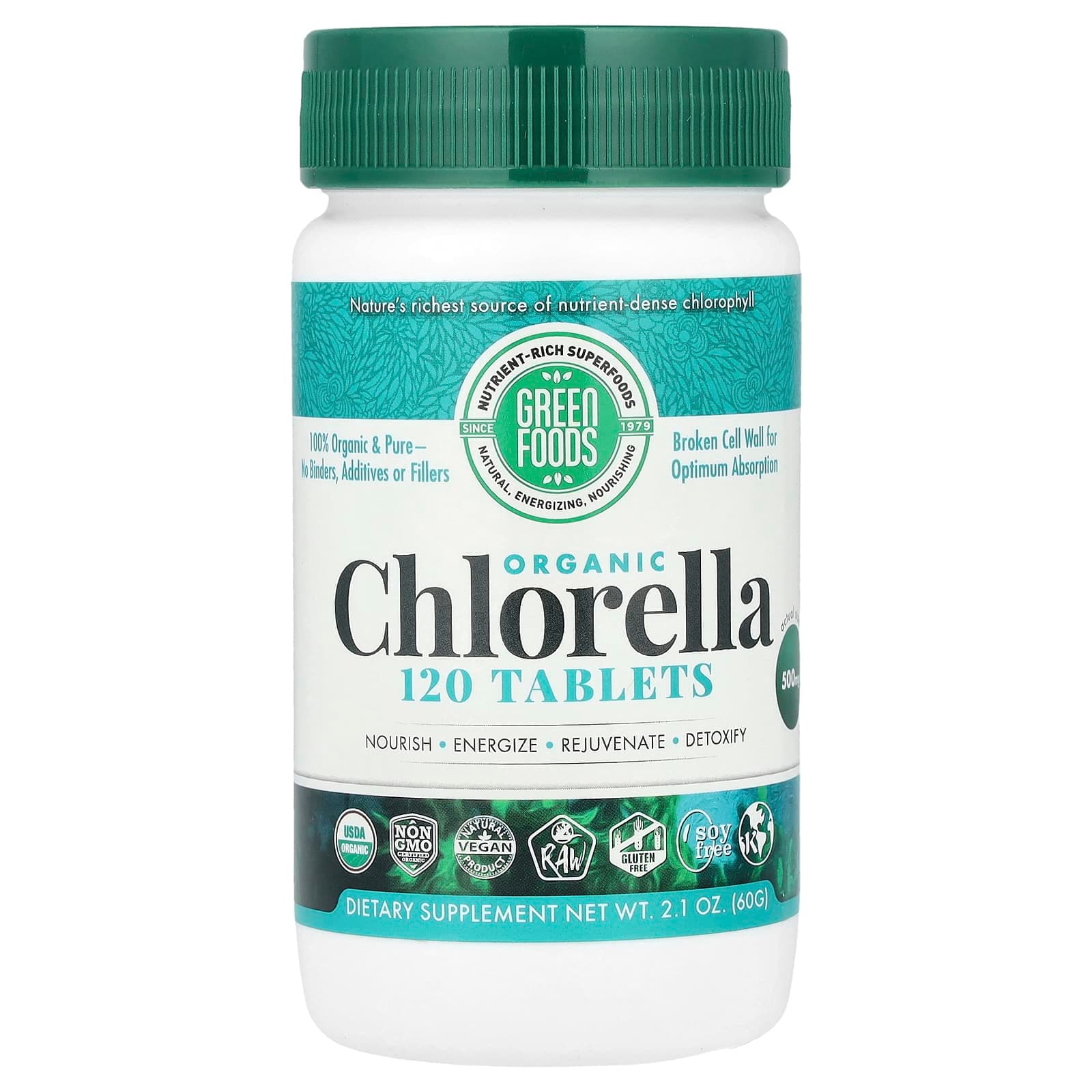 Green Foods Organic Chlorella – 120 comprimés de Green Foods