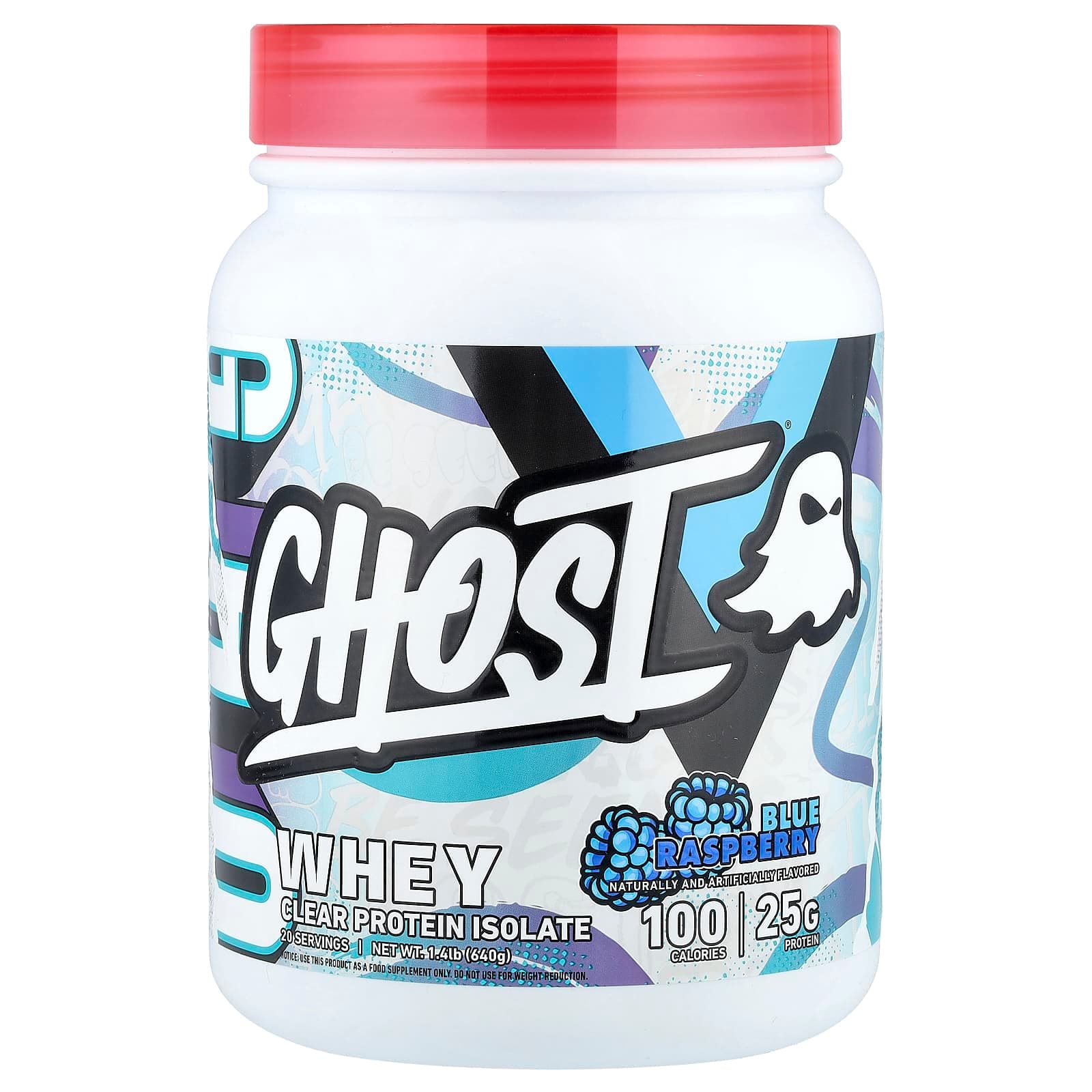 Ghost Whey, Clear Protein Isolate – Blue Raspberry – 640 g de Ghost