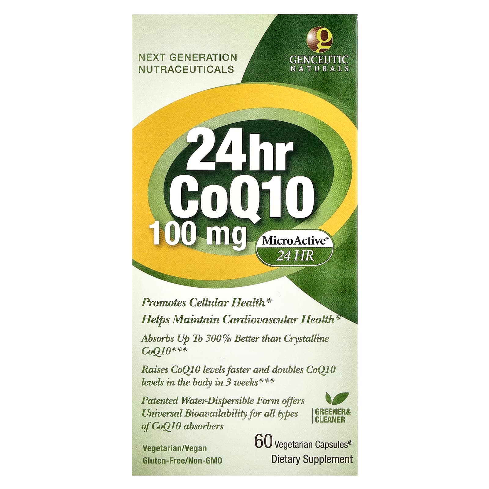 Genceutic Naturals 24hr CoQ10 – 60 gélules végétales de Genceutic Naturals