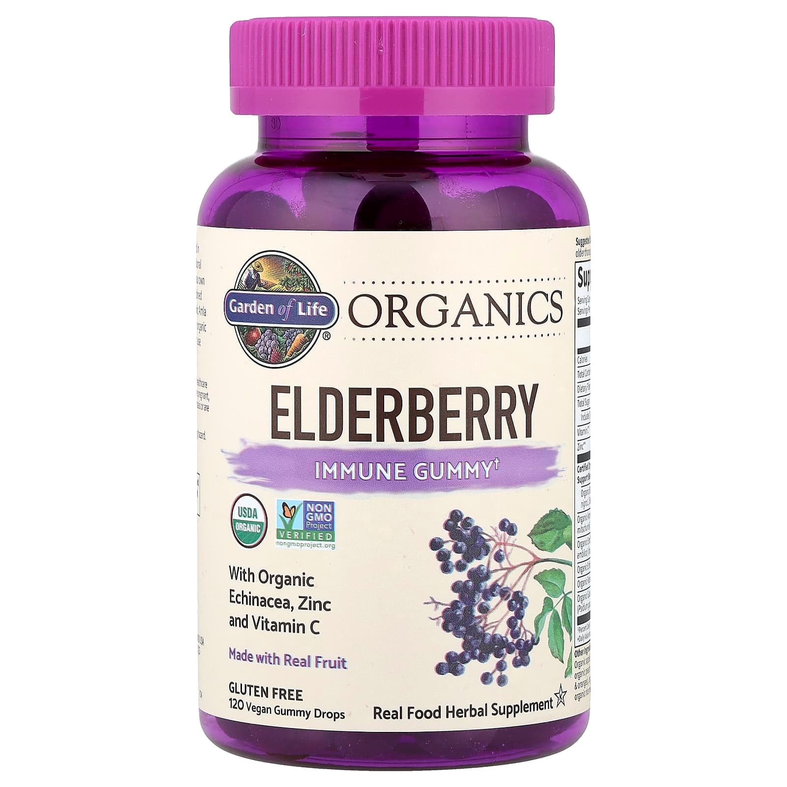 Garden of Life Organics, Immune Gummy, 120 Vegan Gummy Drops – Elderberry de Garden of Life
