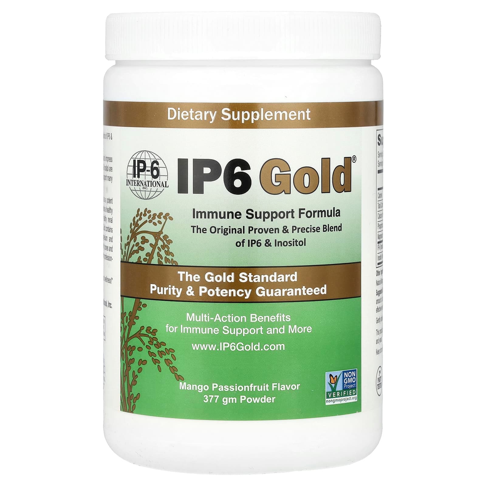 IP-6 International IP6 Gold, Immune Support Formula Powder, 377 gm – Mango Passionfruit de IP-6 International