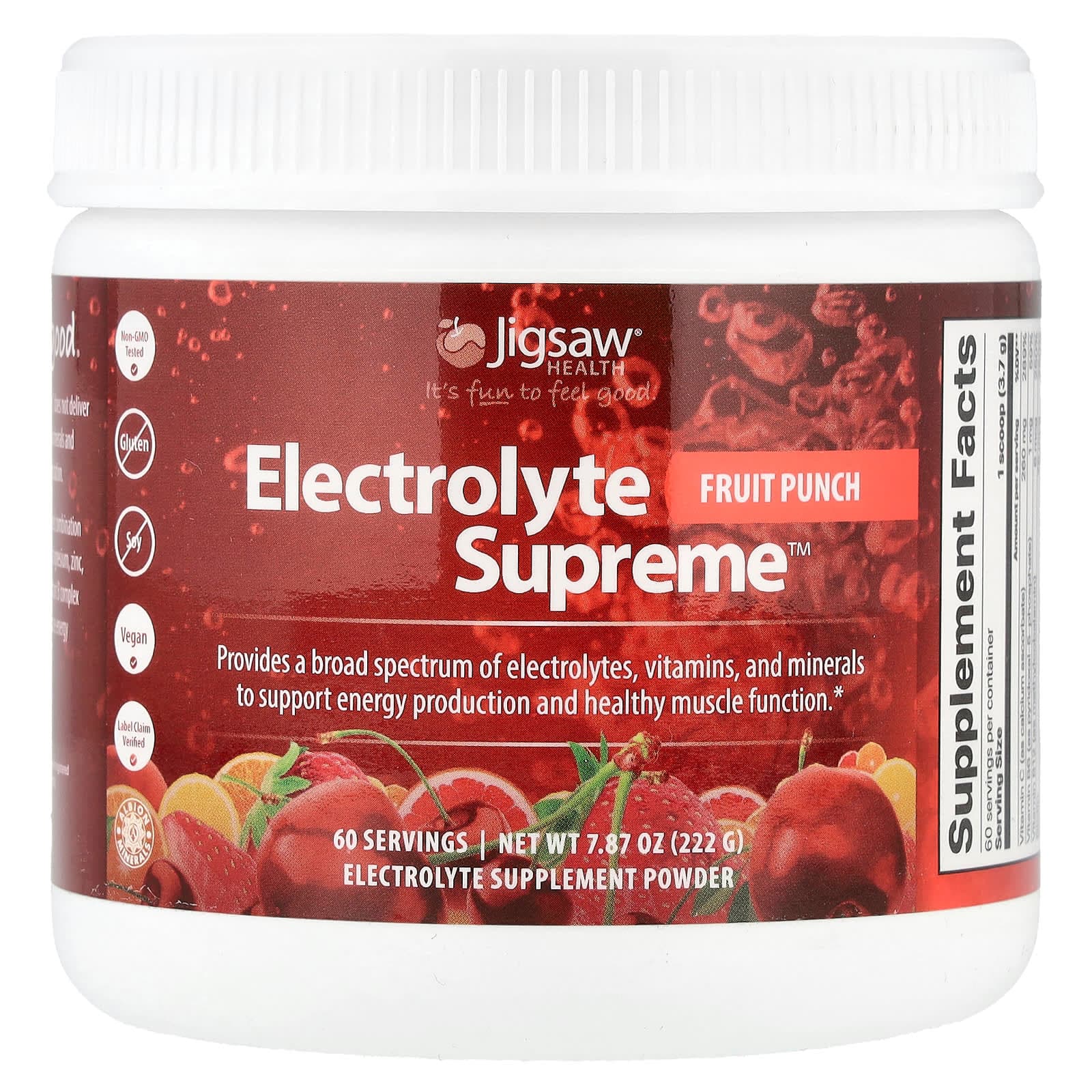 Jigsaw Health Electrolyte Supreme – Fruit Punch – 222 g de Jigsaw Health