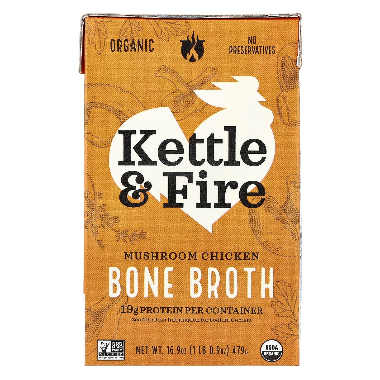 Kettle & Fire Bone Broth, Mushroom Chicken – 479 g de Kettle & Fire