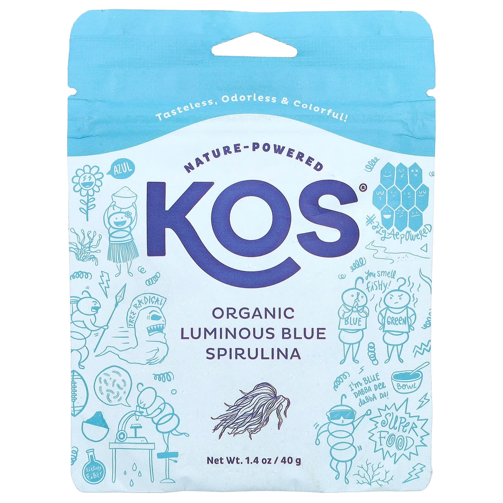 KOS Organic Luminous Blue Spirulina Powder – 40 g de KOS