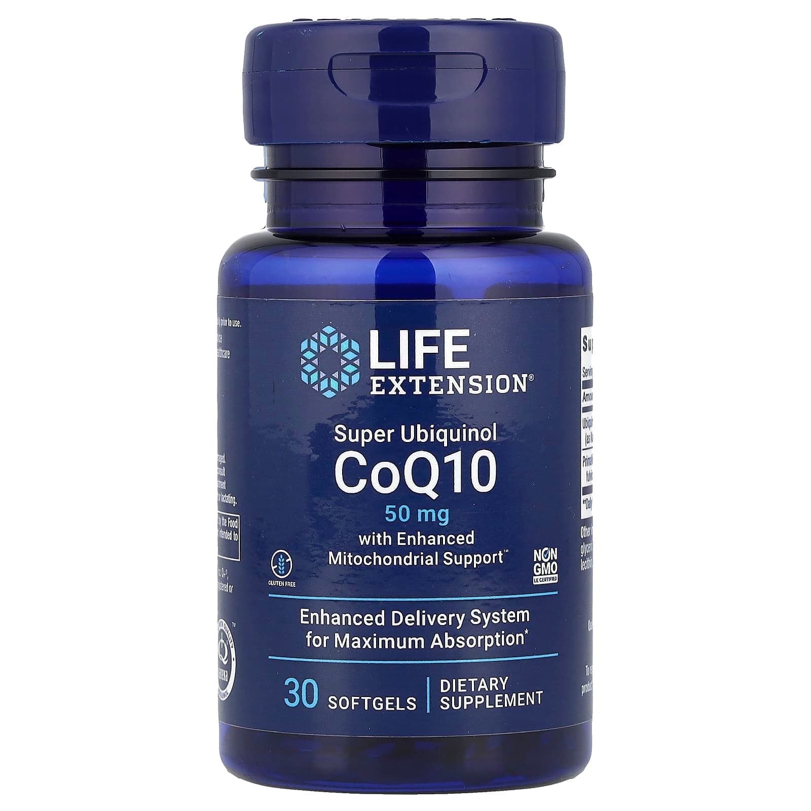 Life Extension Super Ubiquinol CoQ10 with Enhanced Mitochondrial Support – 30 capsules molles de Life Extension