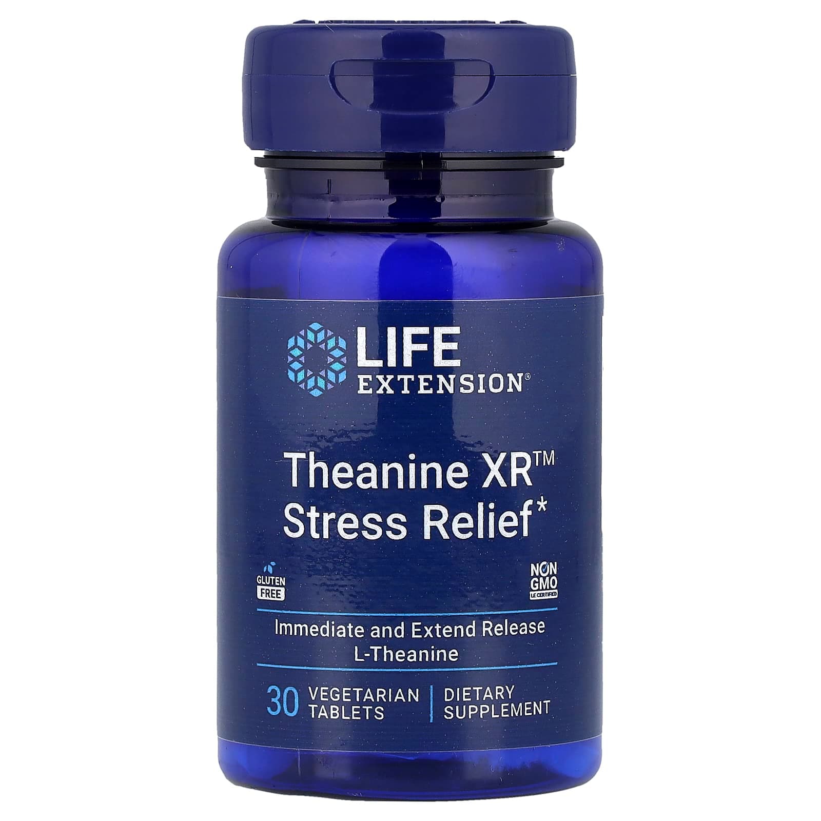 Life Extension Theanine XR Stress Relief, 30 Vegetarian Tablets de Life Extension