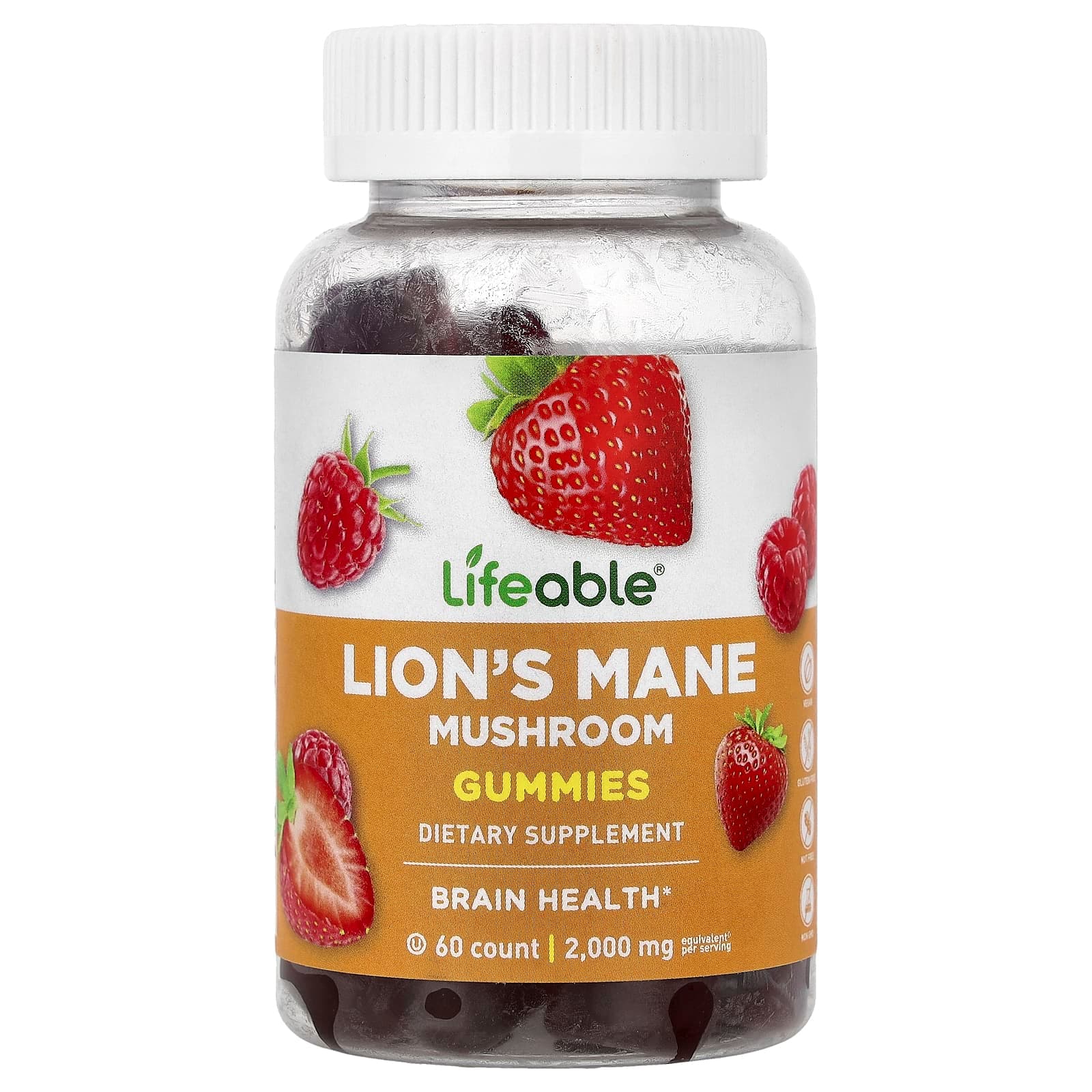 Lifeable Lion's Mane Mushroom Gummies – Berry – 60 gommes de Lifeable