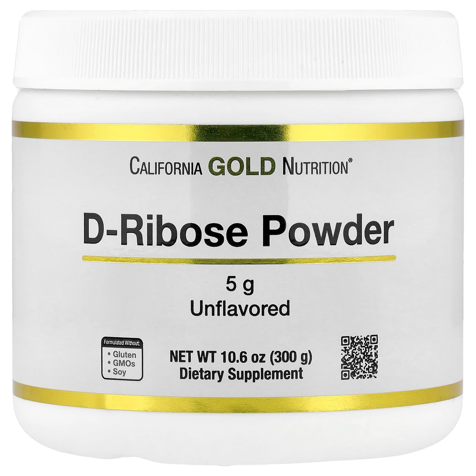 California Gold Nutrition D-Ribose Powder – Sans arôme – 300 g de California Gold Nutrition
