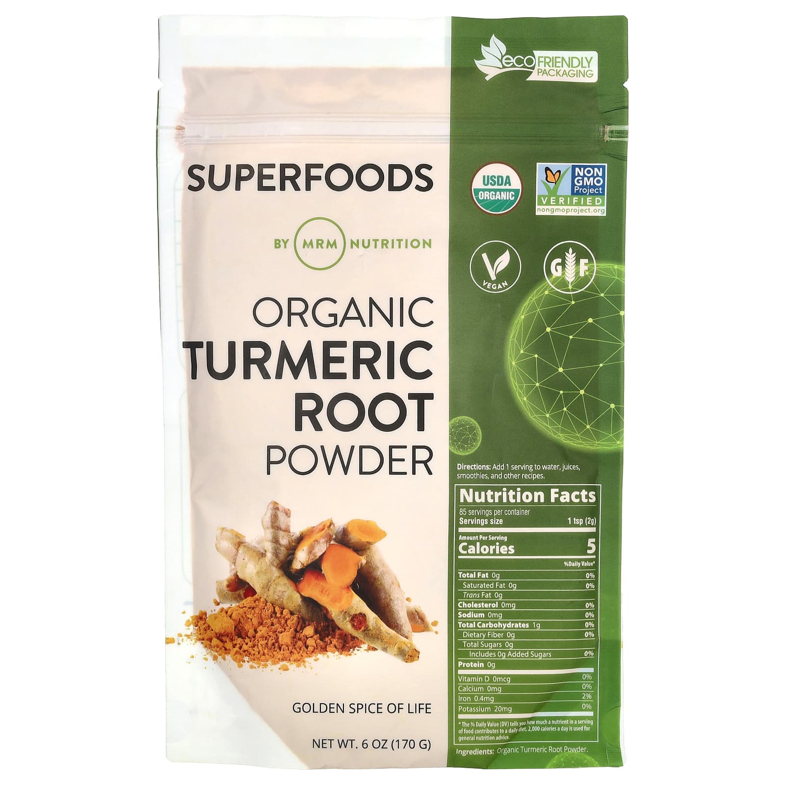 MRM Nutrition Organic Turmeric Root Powder – 170 g de MRM Nutrition