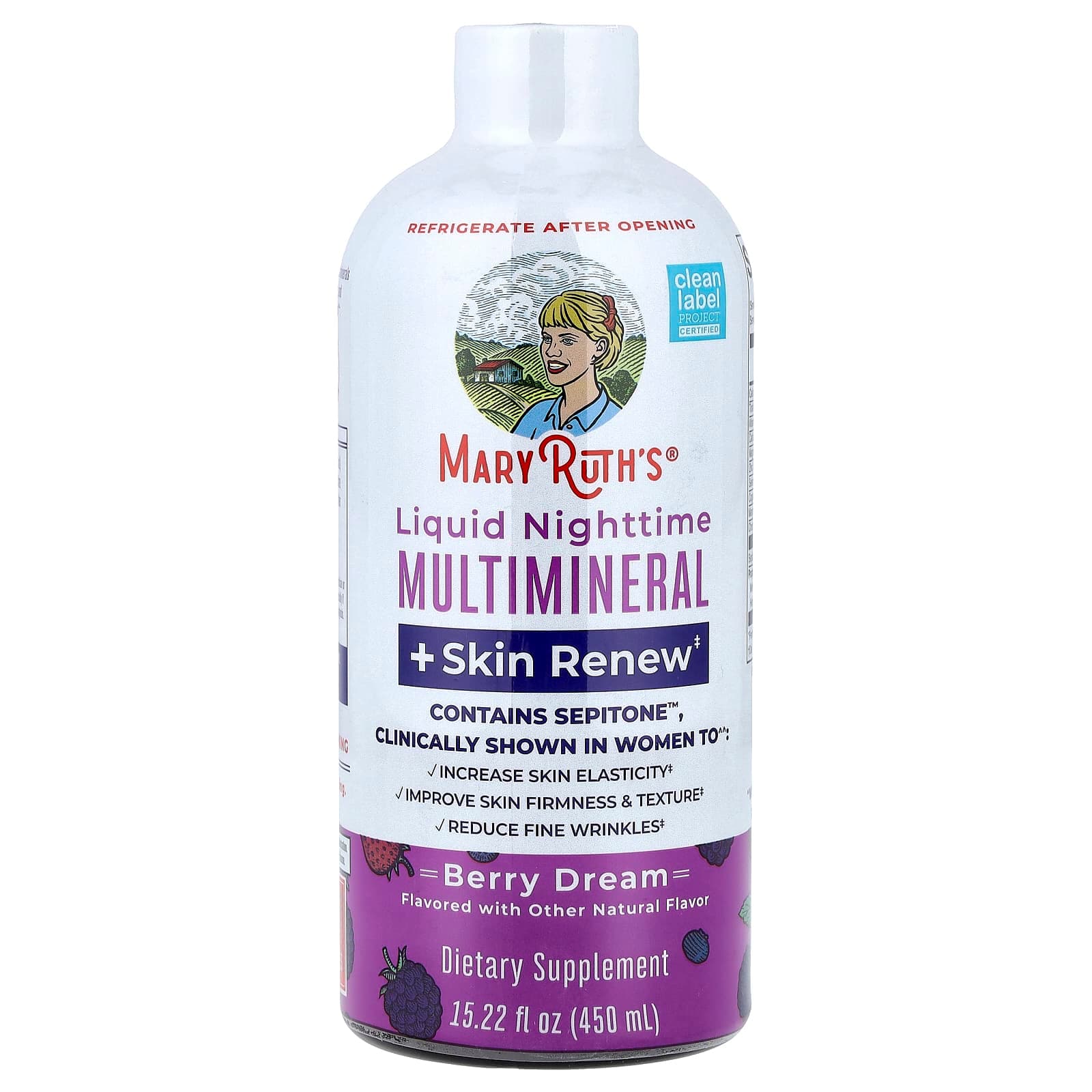 MaryRuth's Liquid Nighttime Multimineral + Skin Renew – Berry Dream – 450 ml de MaryRuth's