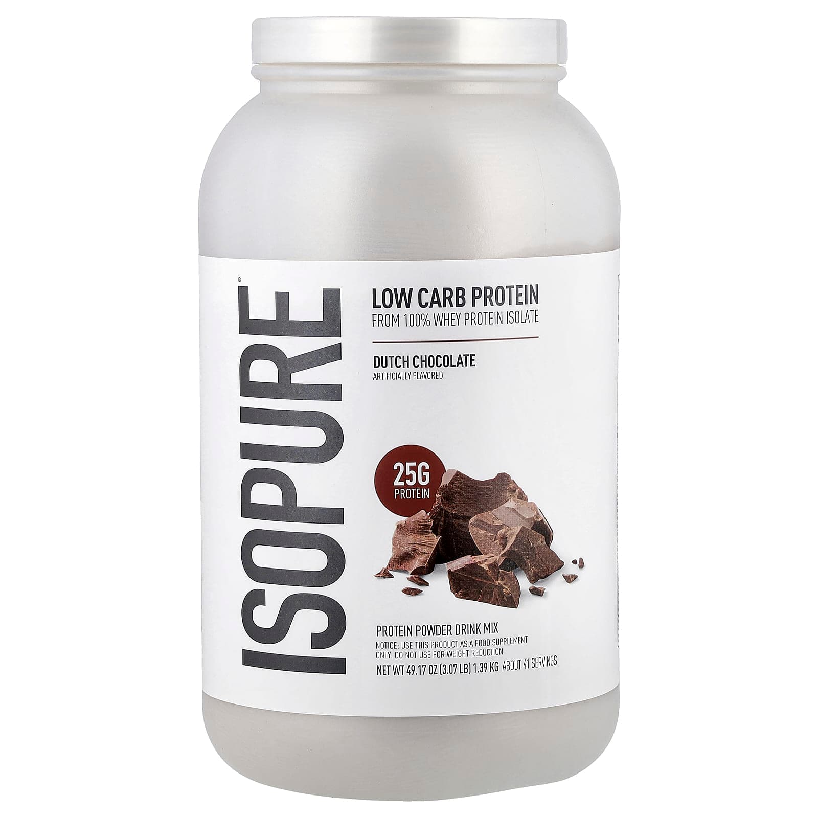 Isopure Low Carb Protein Powder – Dutch Chocolate – 1,39 kg de Isopure