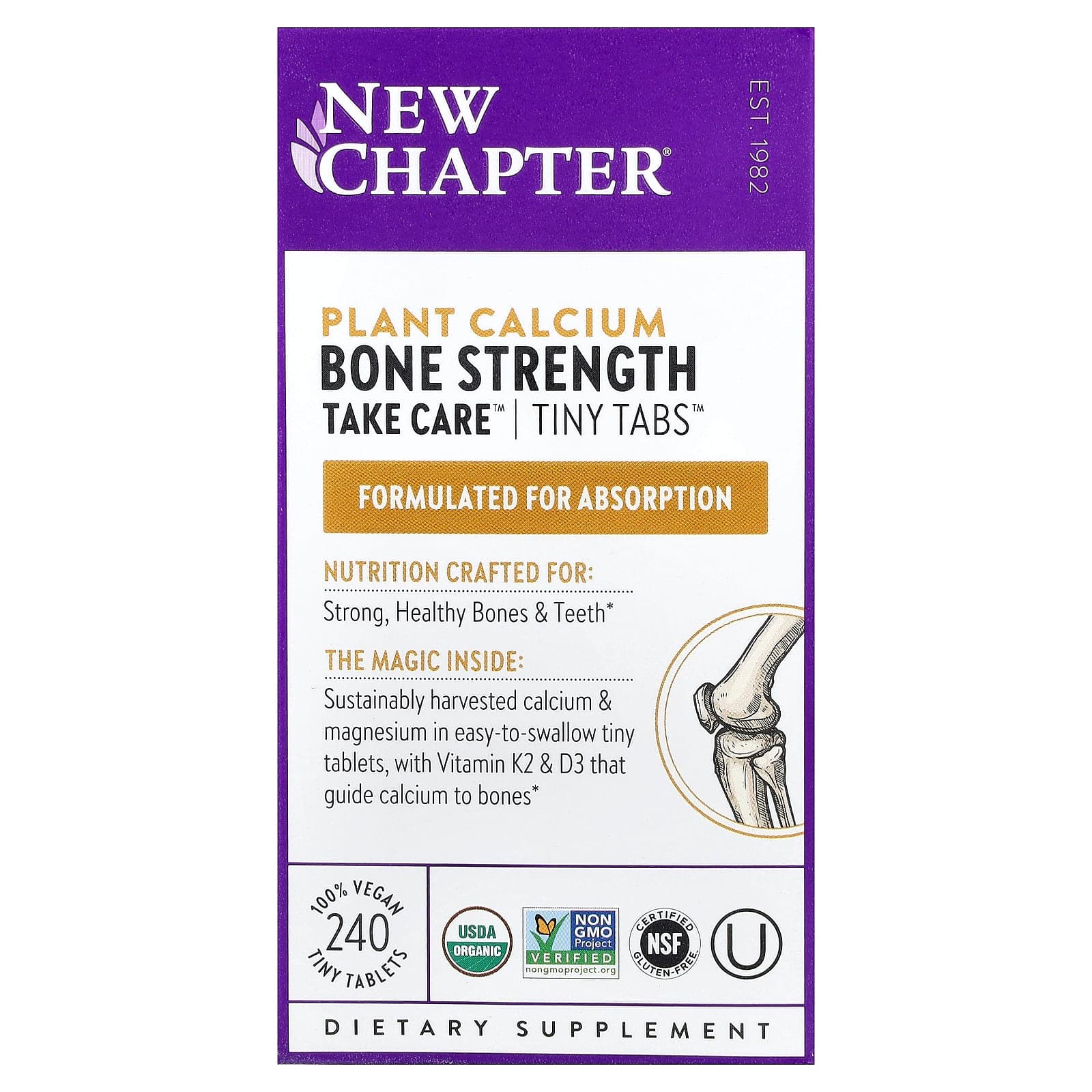 New Chapter Plant Calcium, Bone Strength Take Care, 240 Vegan Tiny Tablets de New Chapter